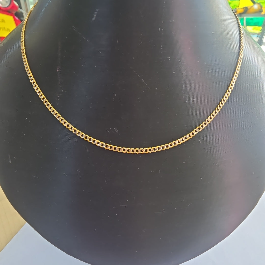 CADENAS BARBADA DIAMANTADA ORO 14K 60 CM 6.1 GR (NUEVO)