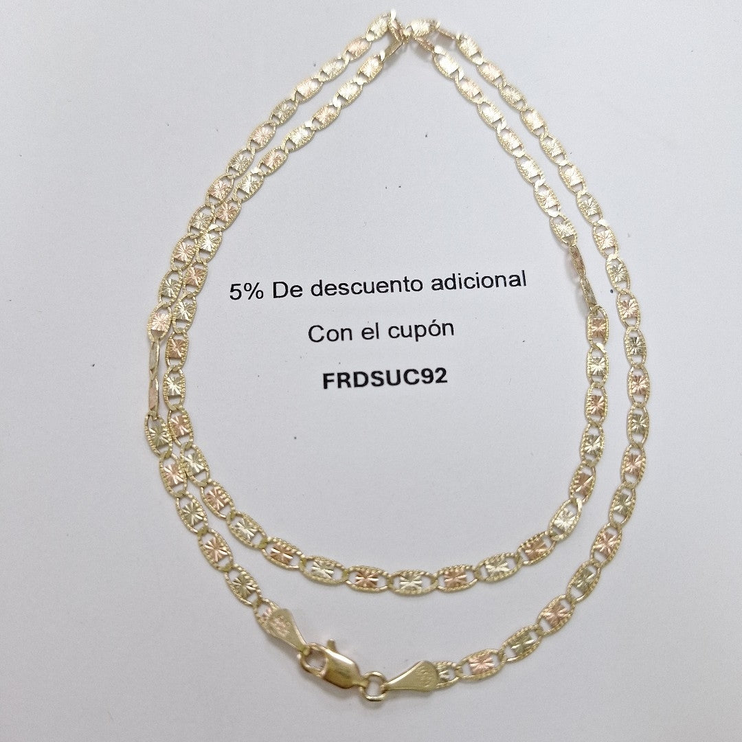 CADENAS TEJIDO GUCHI ORO 10K 55 CM 6.9 GR (NUEVO)