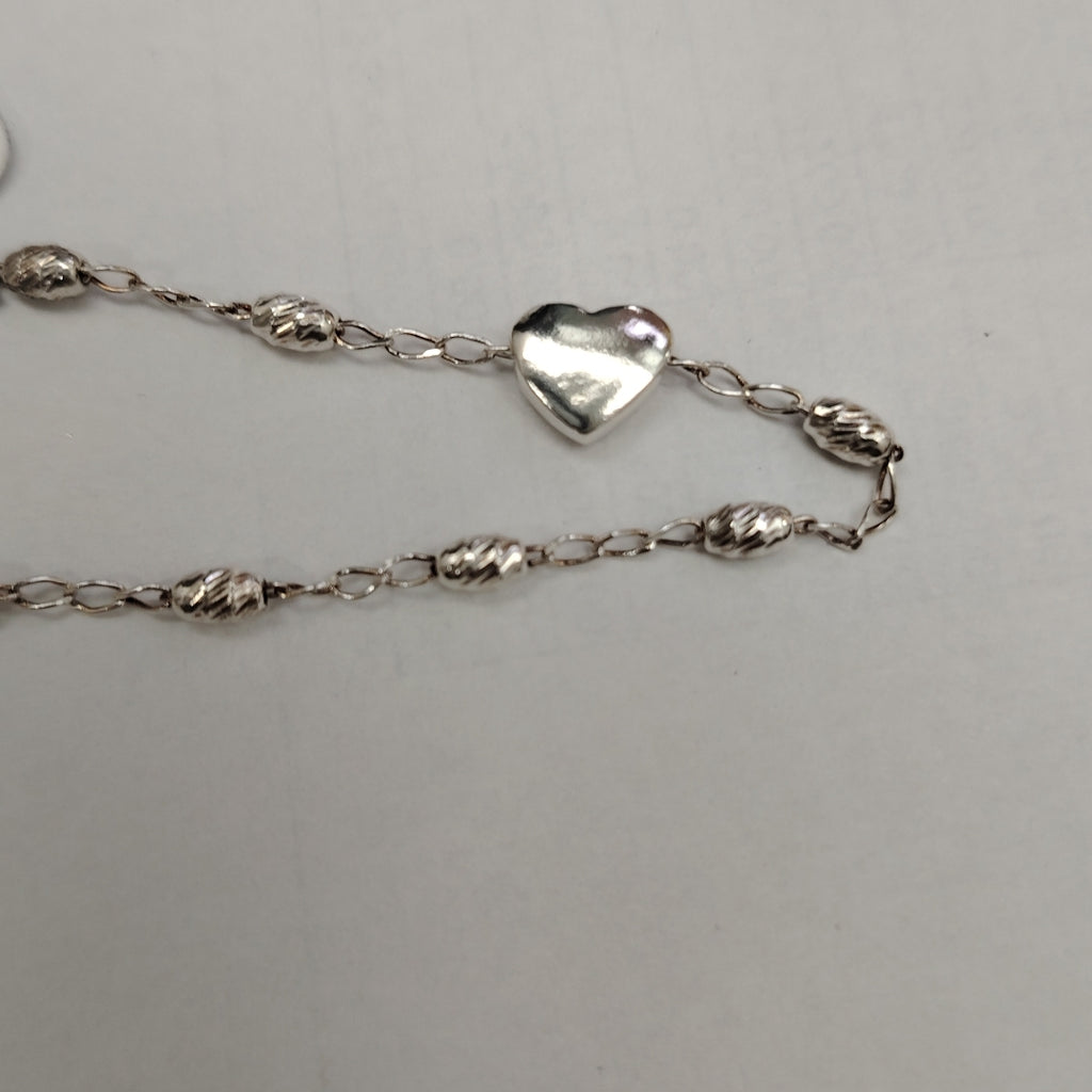 PULSERA TEJIDO CORAZON PLATA .925 18 CM 3.3 GR (NUEVO)