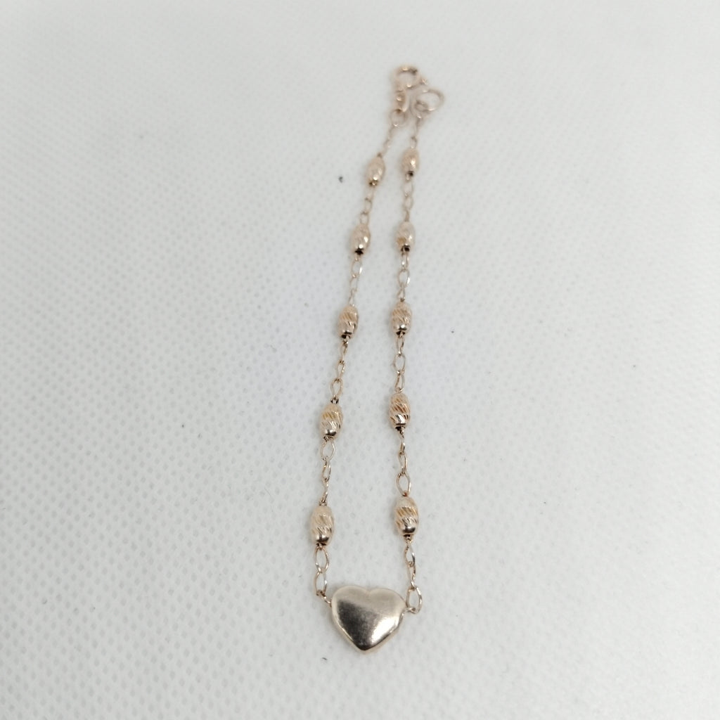 PULSERA TEJIDO CORAZON PLATA .925 18 CM 3.3 GR (NUEVO)