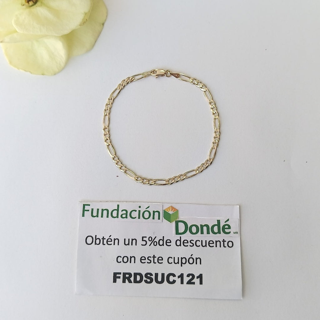 PULSERAS TEJIDO 3X1 ORO 14K 18 CM 2.9 GR (NUEVO)