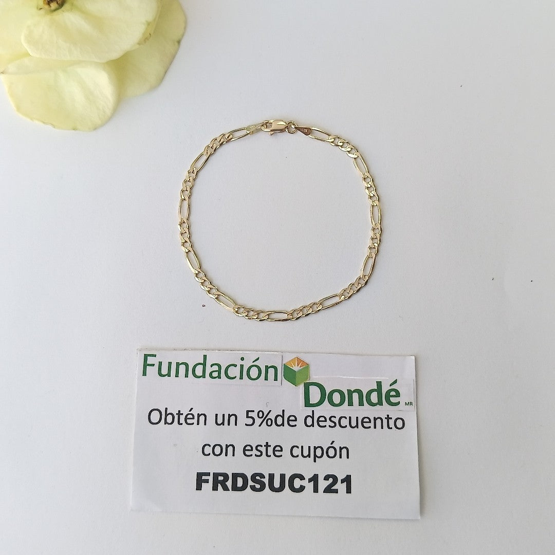 PULSERAS TEJIDO 3X1 ORO 14K 18 CM 2.9 GR (NUEVO)