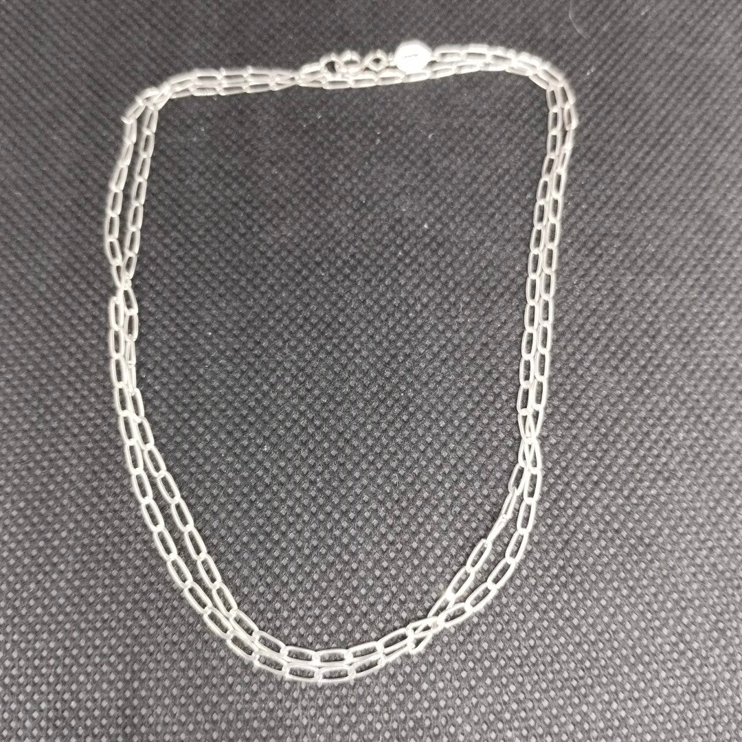 CADENA TEJIDO ESLABONES PLATA .925 55 CM 2.8 GR (NUEVO)