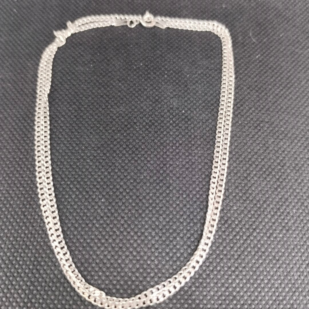 CADENA TEJIDO BARBADO PLATA .925 60 CM 5.6 GR (NUEVO)