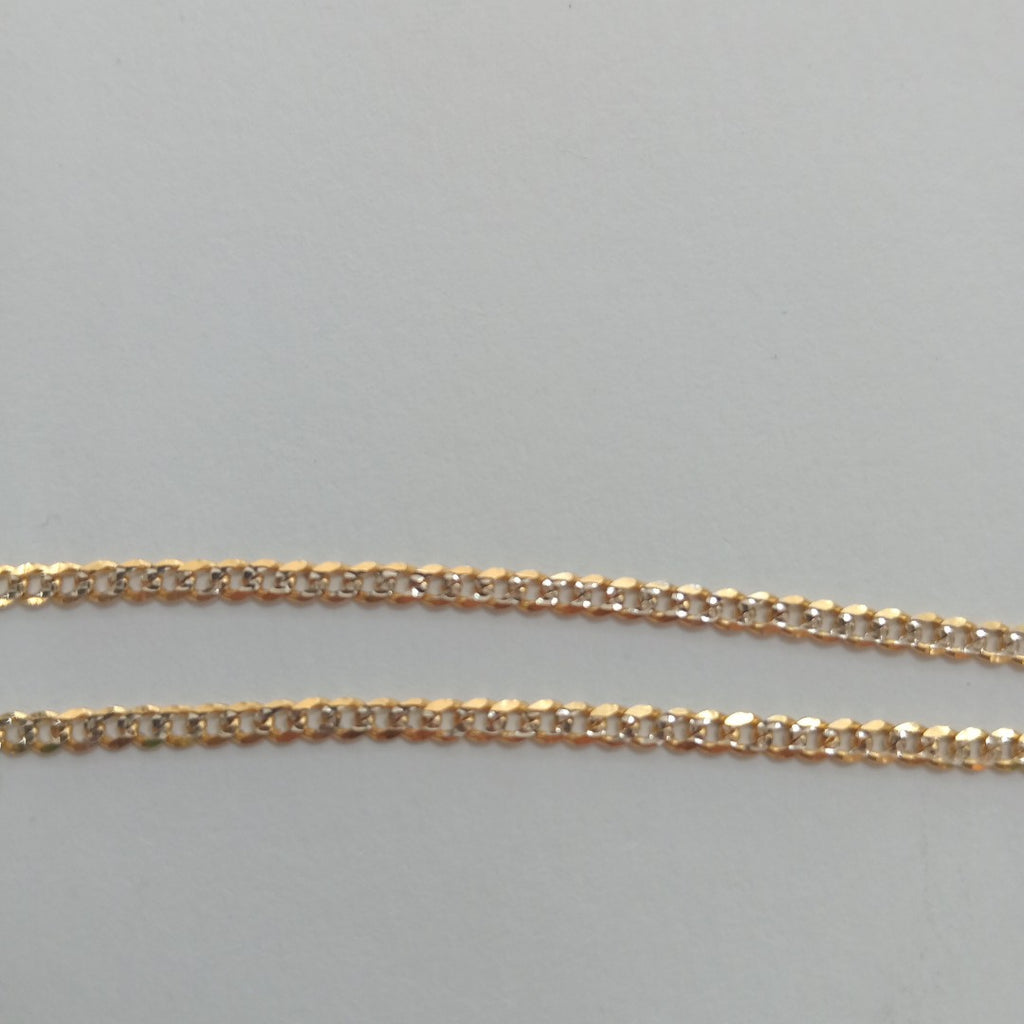 PULSERAS BARBADA DIAMANTADA ORO 14K 18 CM 2.5 GR (NUEVO)