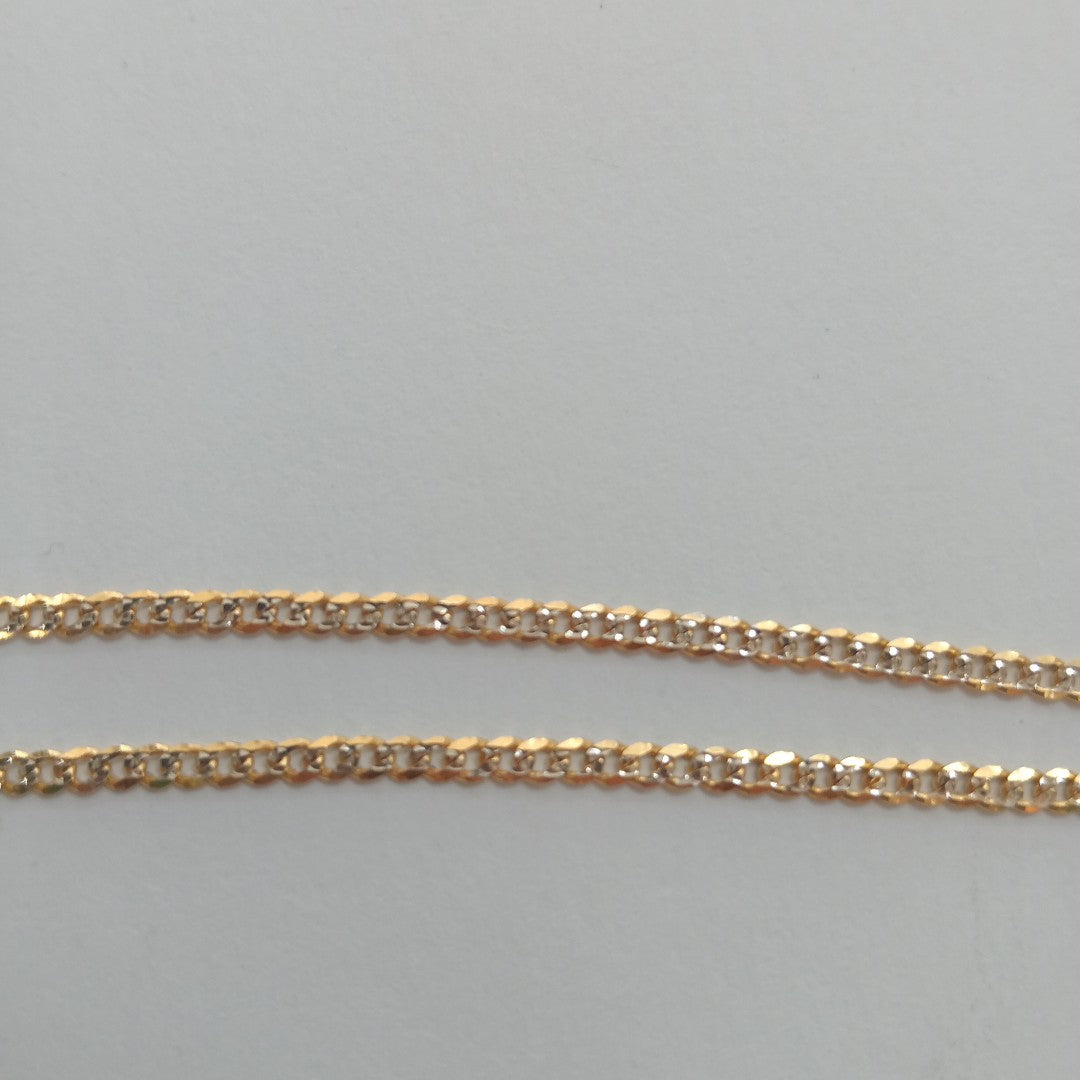 PULSERAS BARBADA DIAMANTADA ORO 14K 18 CM 2.5 GR (NUEVO)
