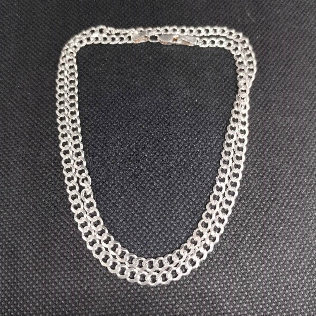CADENA TEJIDO BARBADO PLATA .925 55 CM 12.7 GR (NUEVO)