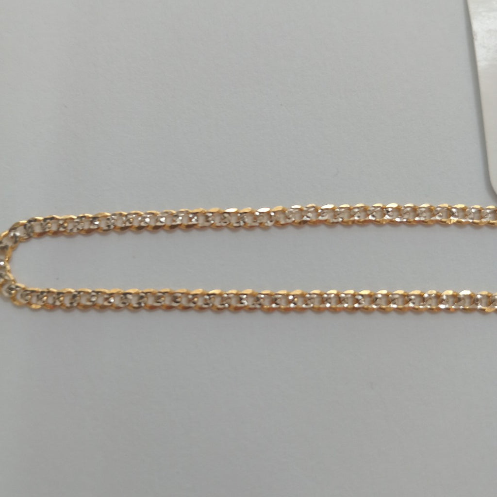 PULSERAS BARBADA DIAMANTADA ORO 14K 18 CM 2.4 GR (NUEVO)