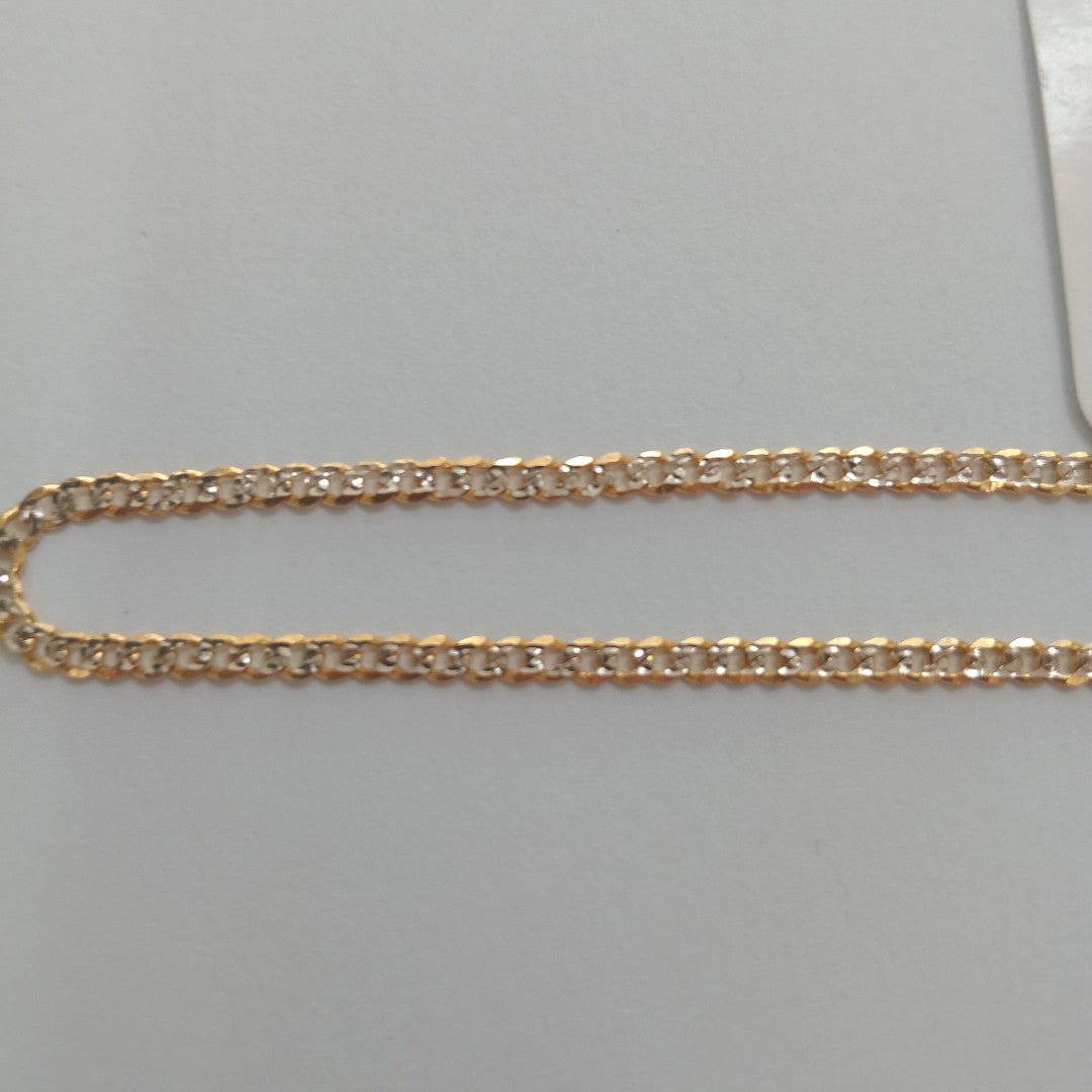 PULSERAS BARBADA DIAMANTADA ORO 14K 18 CM 2.4 GR (NUEVO)