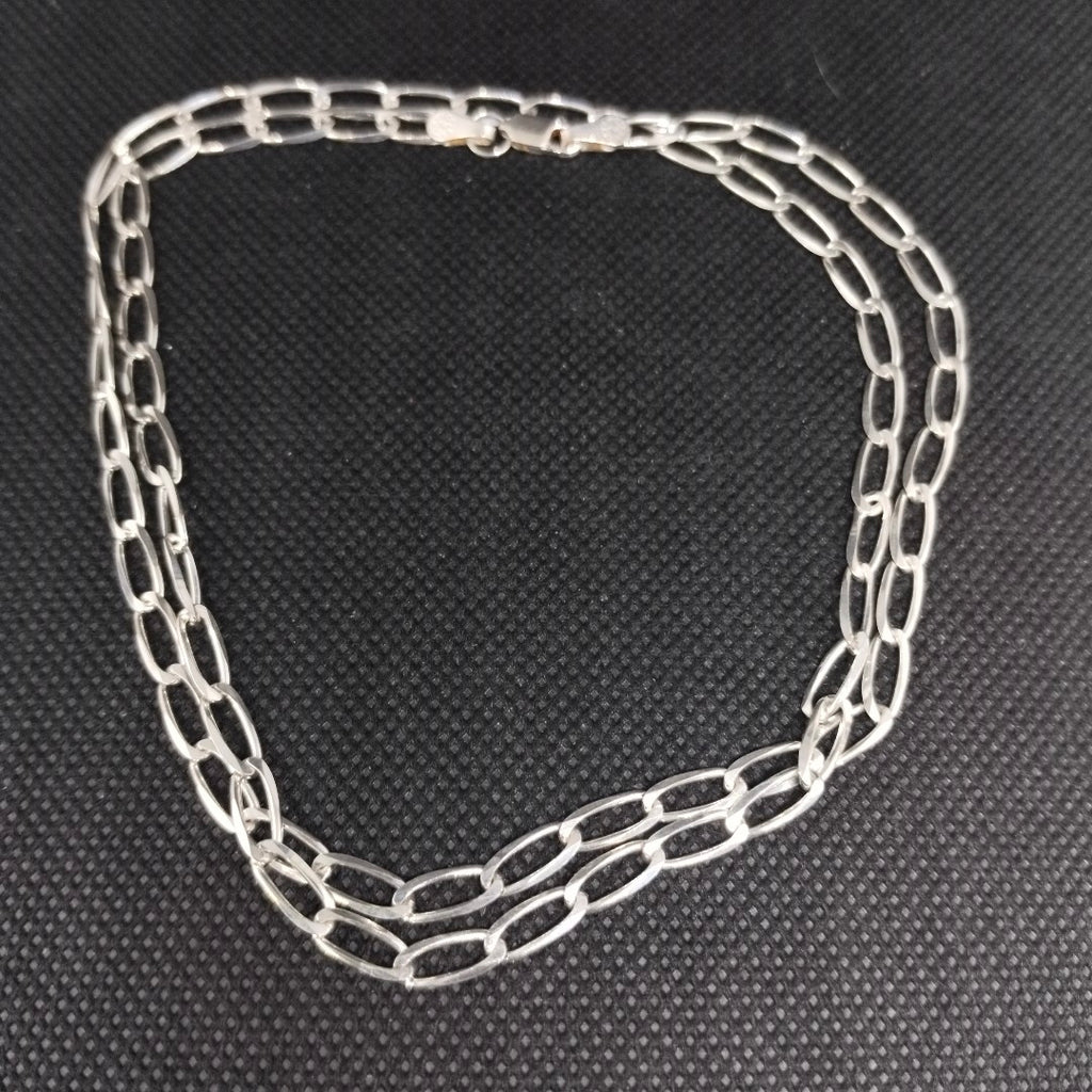 CADENA TEJIDO ESLABONES PLATA .925 60 CM 10.6 GR (NUEVO)
