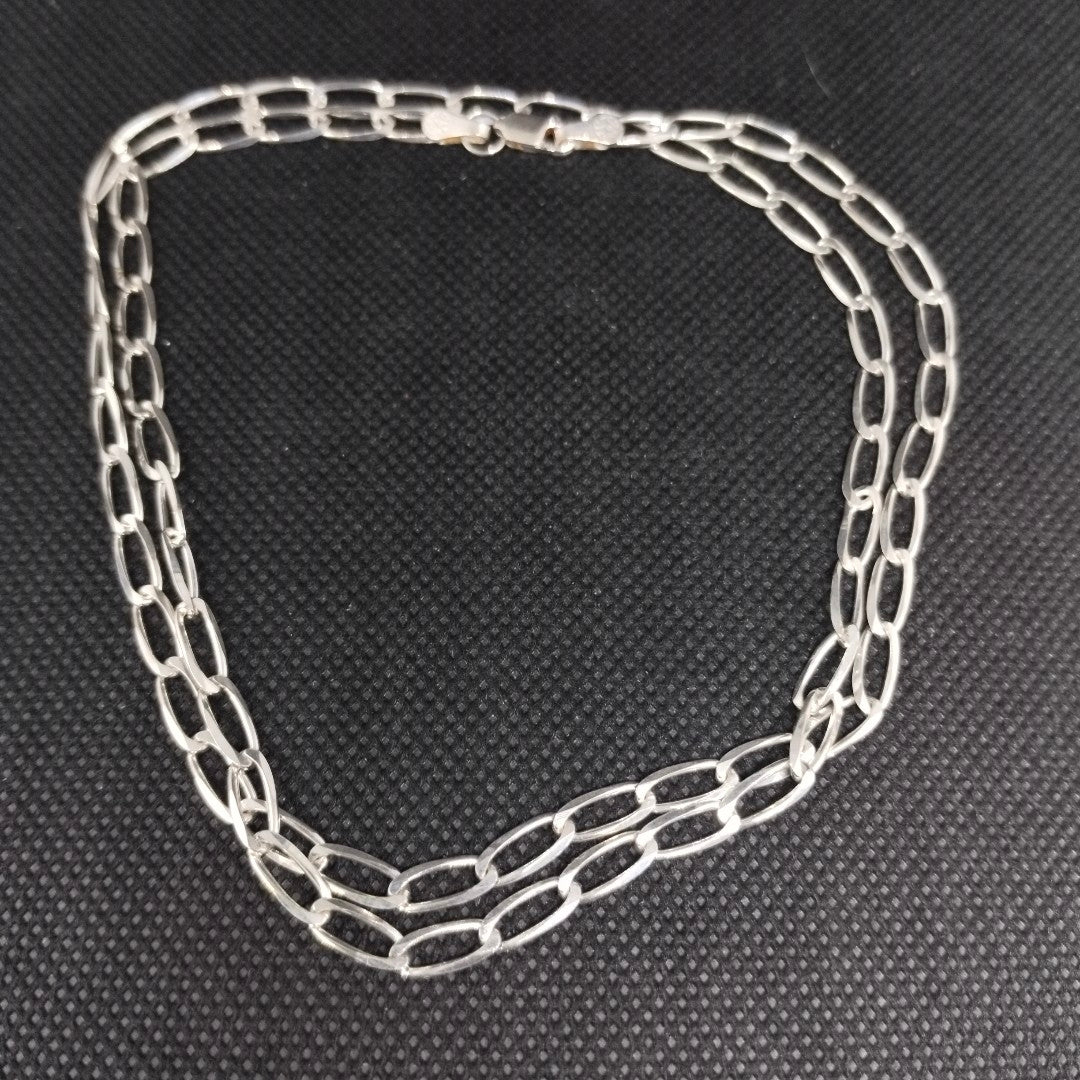 CADENA TEJIDO ESLABONES PLATA .925 60 CM 10.6 GR (NUEVO)