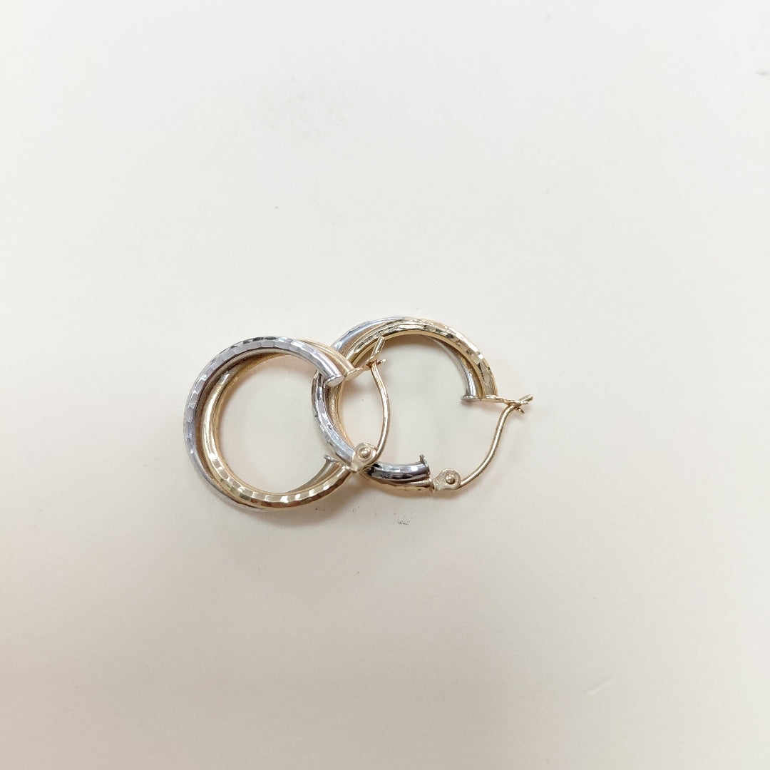 ARRACADAS PAR ORO COMBINADO 14 K 1.2 GRMS (SEMINUEVO)