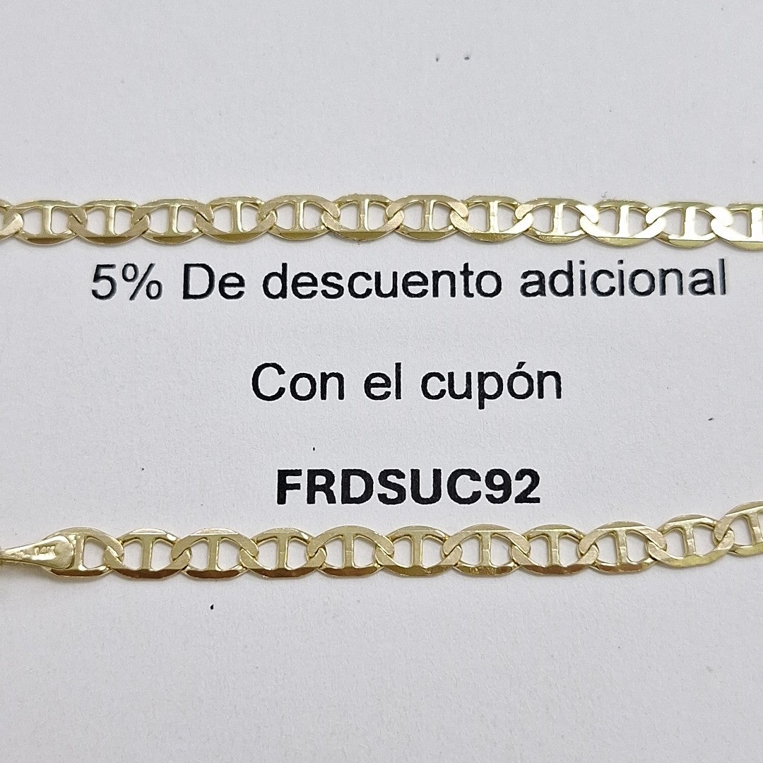 PULSERAS TEJIDO MARINERA ORO 14K 16 CM 3 GR (NUEVO)