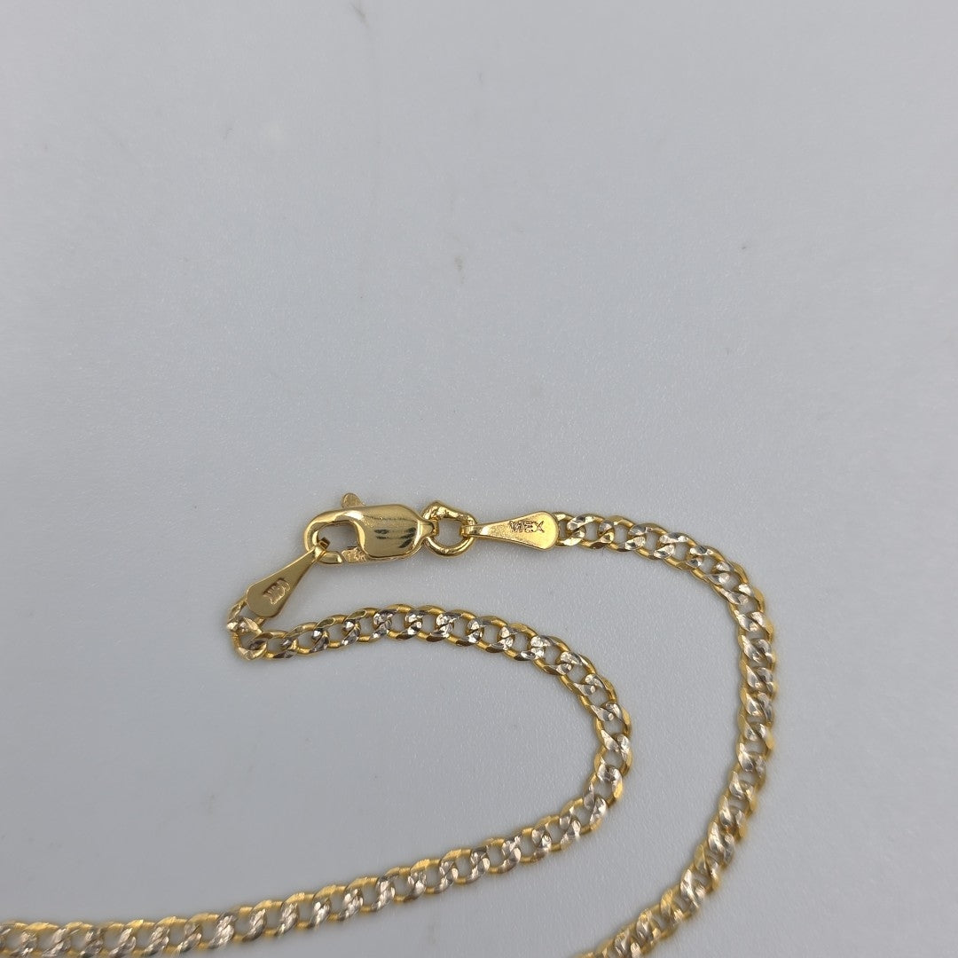 CADENAS BARBADA DIAMANTADA ORO 14K 60 CM 6.1 GR (NUEVO)