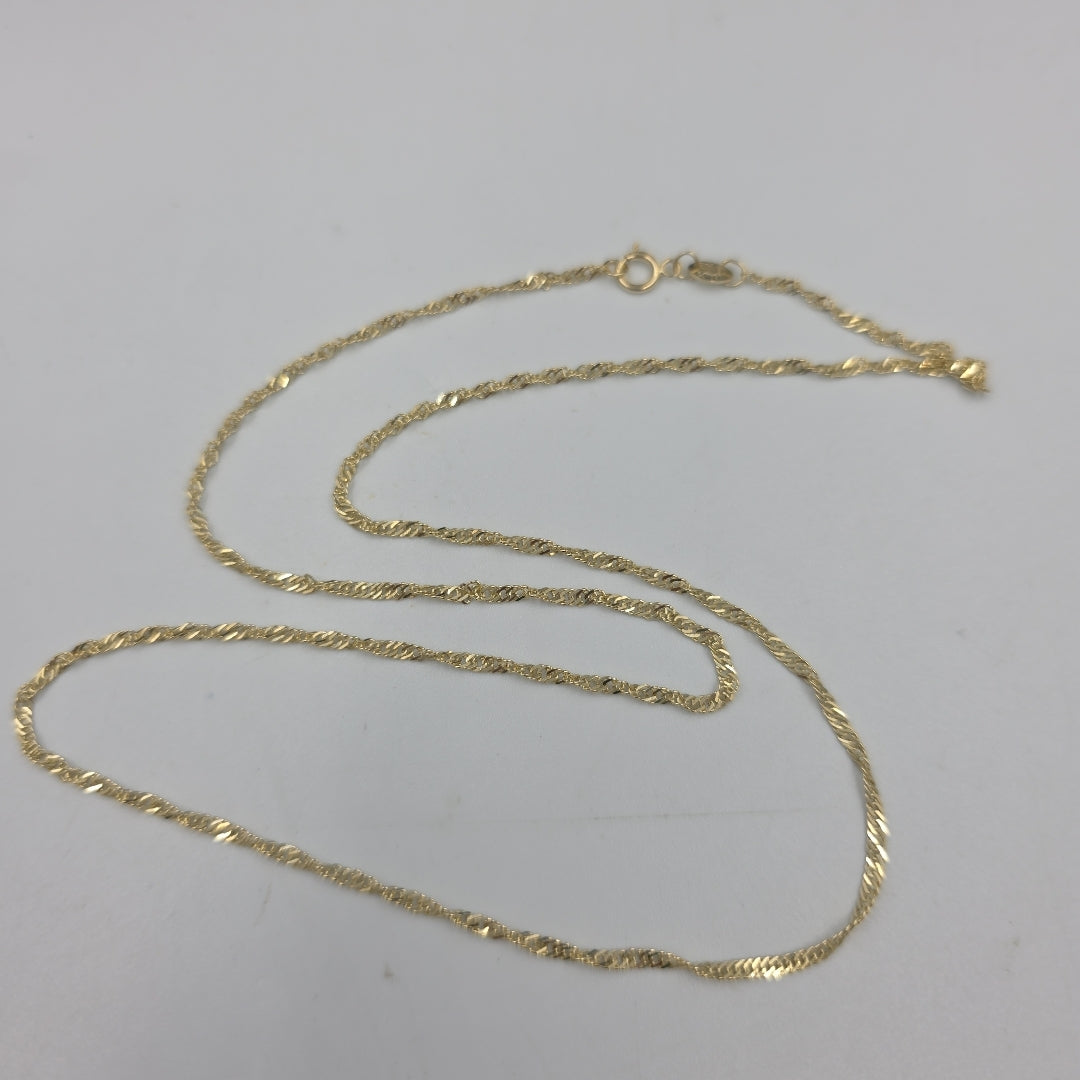 CADENAS TEJIDO MEDIO TORZAL ORO 10K 55 CM 2.5 GR (NUEVO)