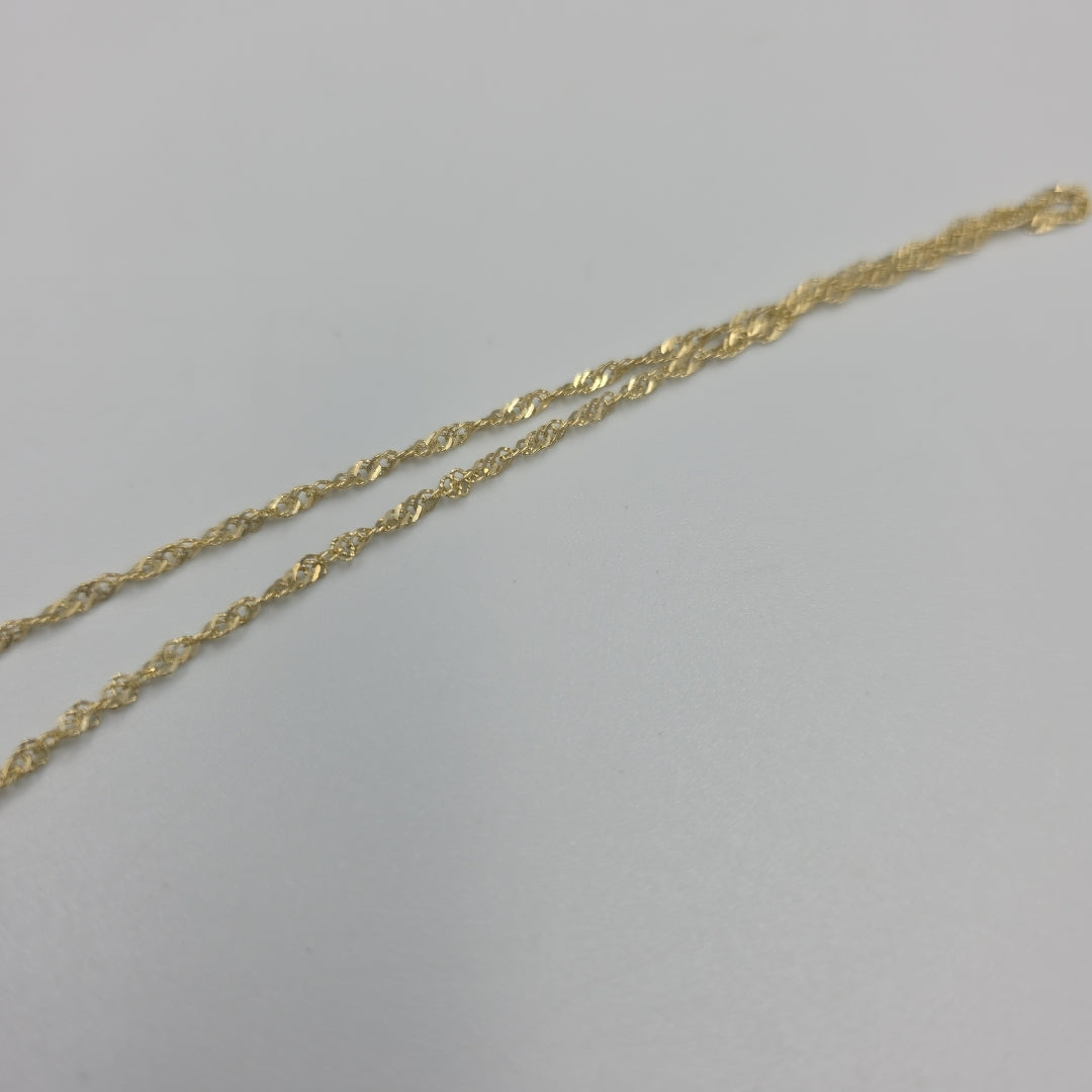 CADENAS TEJIDO MEDIO TZL ORO 14K 55 CM 3.1 GR (NUEVO)