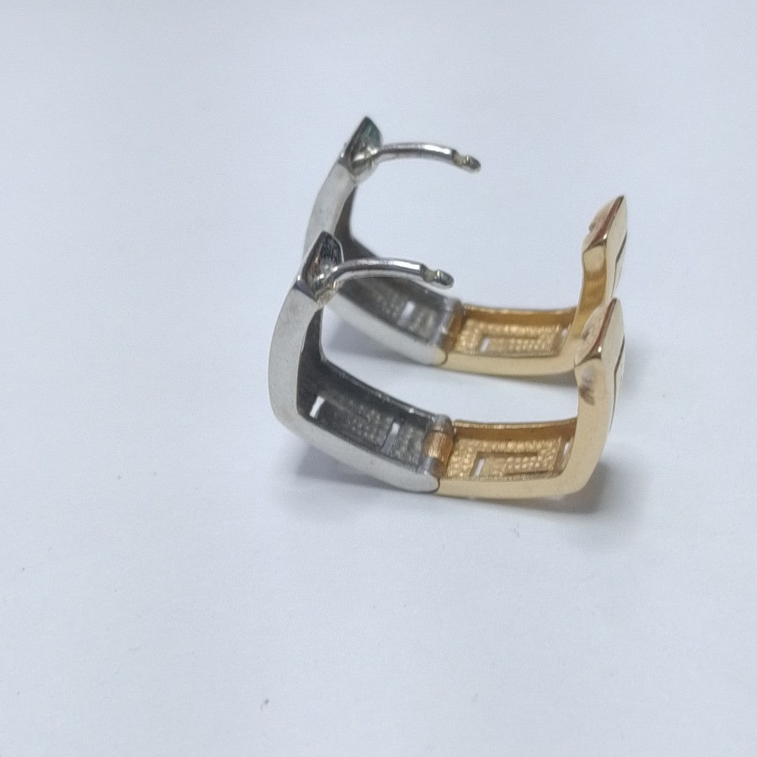 ARRACADAS PAR ORO COMBINADO 14 K 4,20 GRMS (SEMINUEVO)