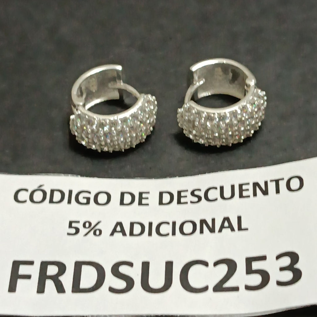 HUGGIES C/CIRCONIAS PLATA .925 5.5 GR (NUEVO)