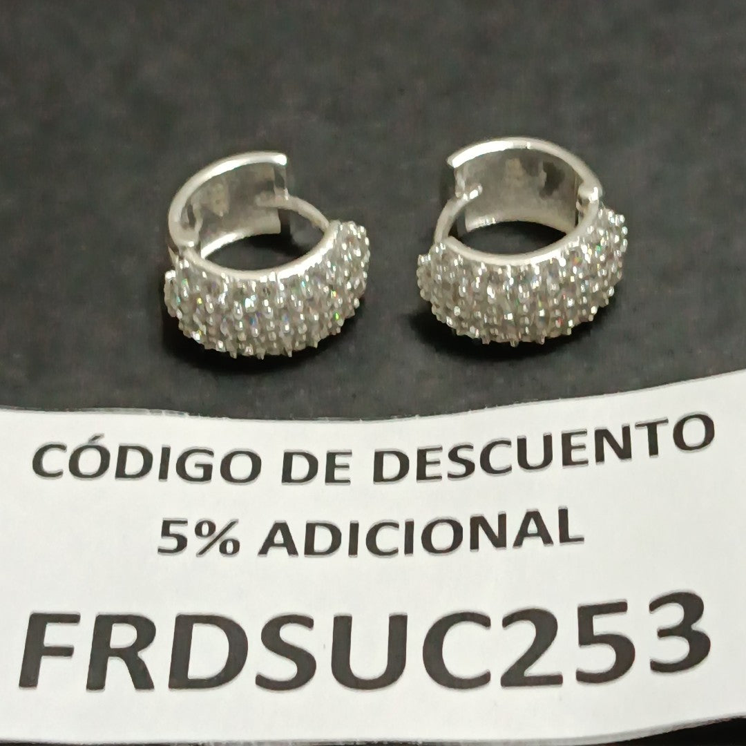 HUGGIES C/CIRCONIAS PLATA .925 5.5 GR (NUEVO)