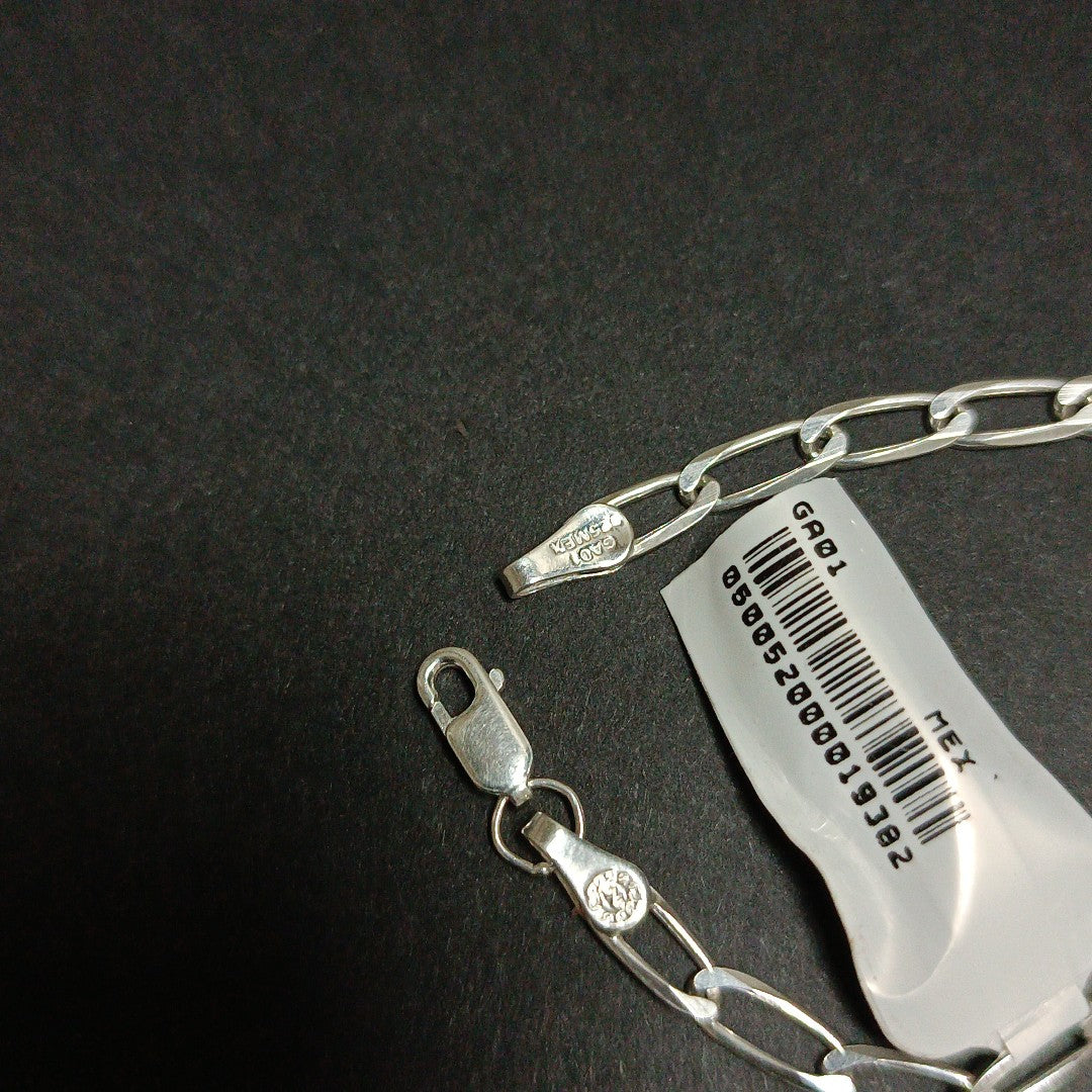 PULSERA TEJIDO ESLABONES PLATA .925 21 CM 4 GR (NUEVO)
