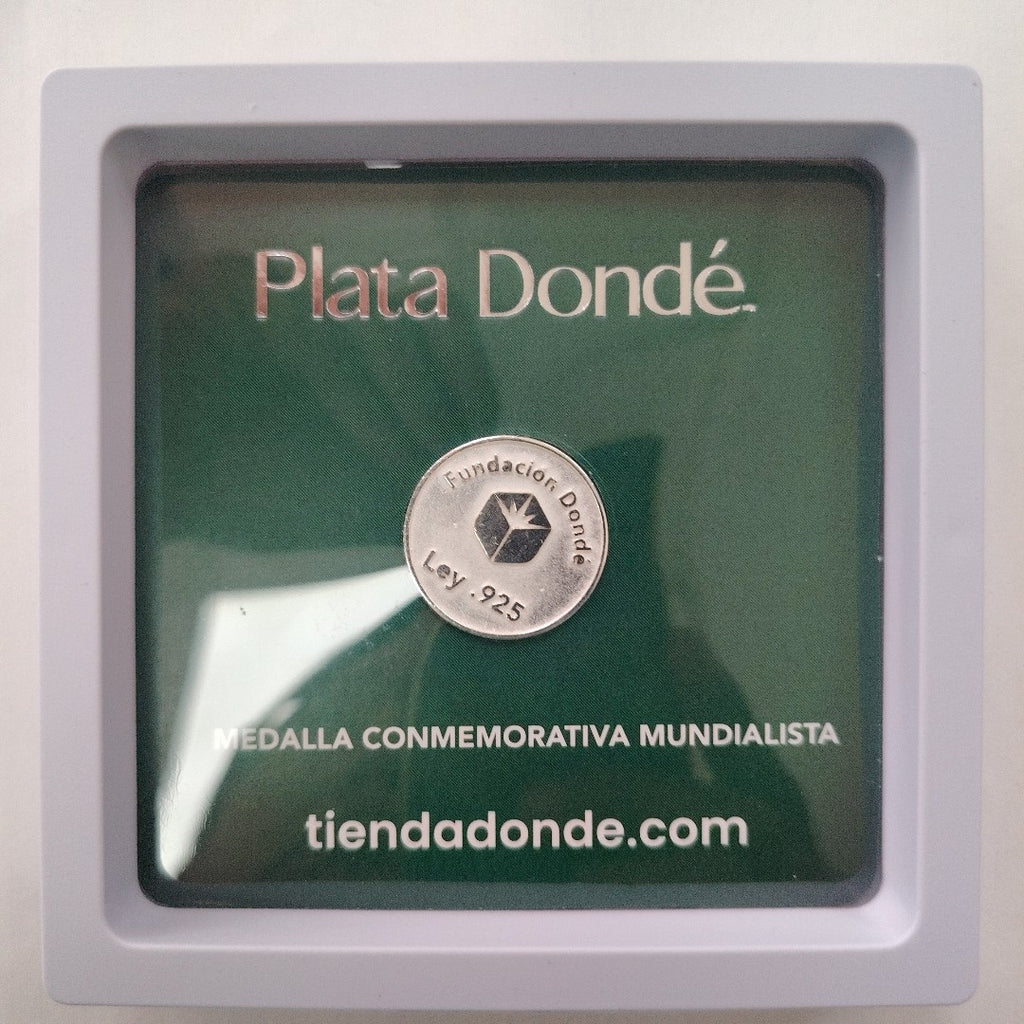 MEDALLA CONMEMORATIVA FRD FÚTBOL MOTIVO COLIBRI PLATA .925 8 GR (NUEVO)