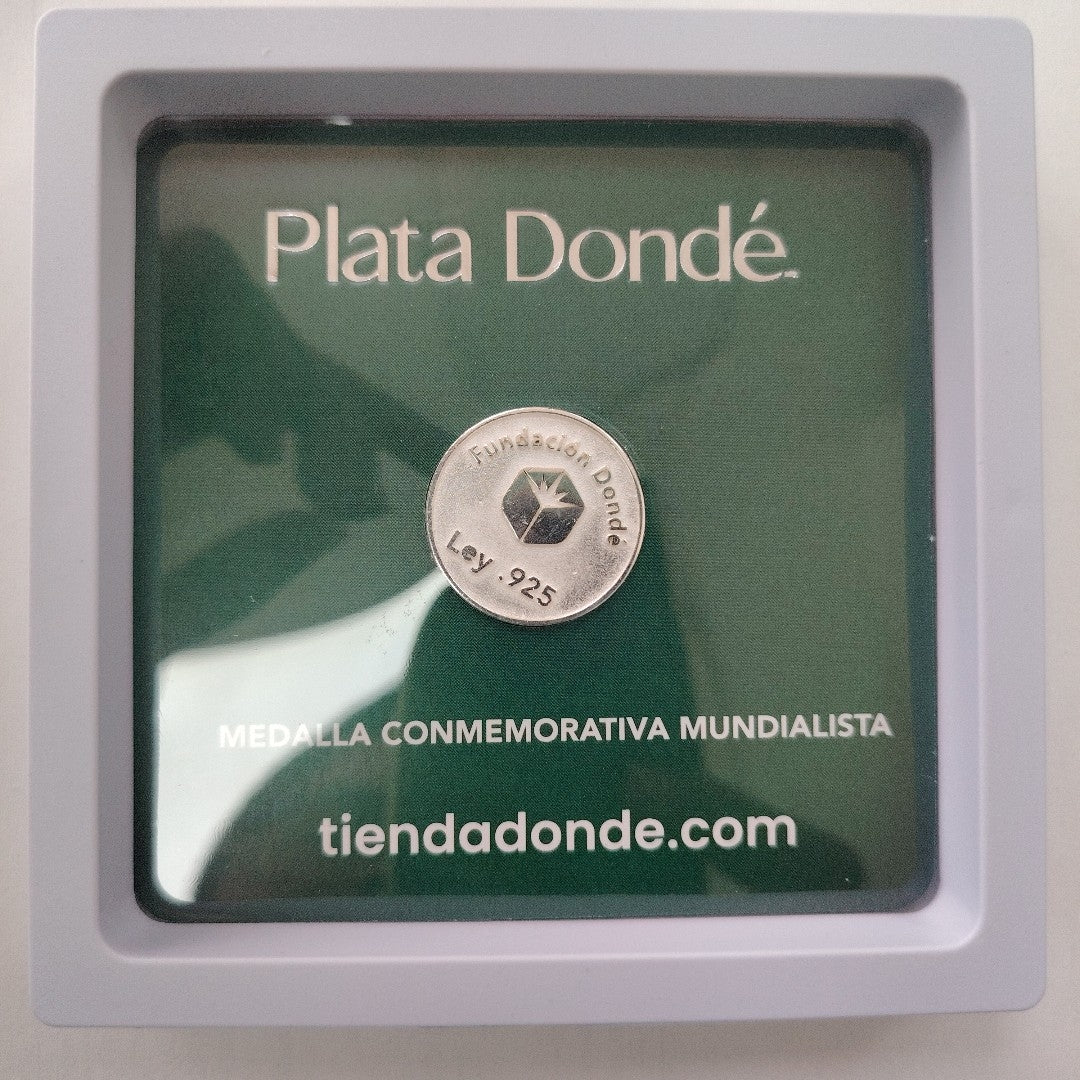 MEDALLA CONMEMORATIVA FRD FÚTBOL MOTIVO COLIBRI PLATA .925 8 GR (NUEVO)