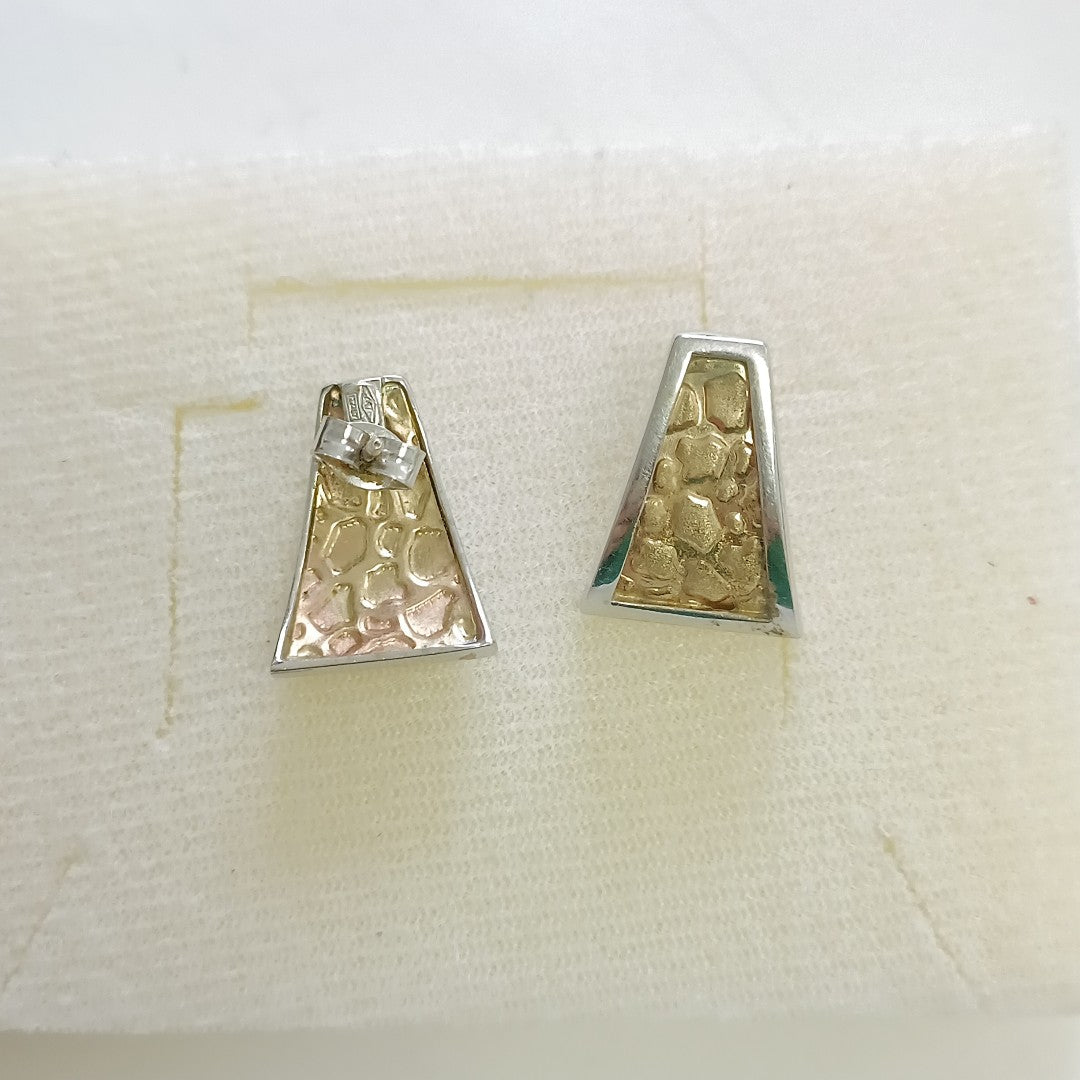 ARETES PAR ORO COMBINADO 10 K 3,80 GRMS (SEMINUEVO)
