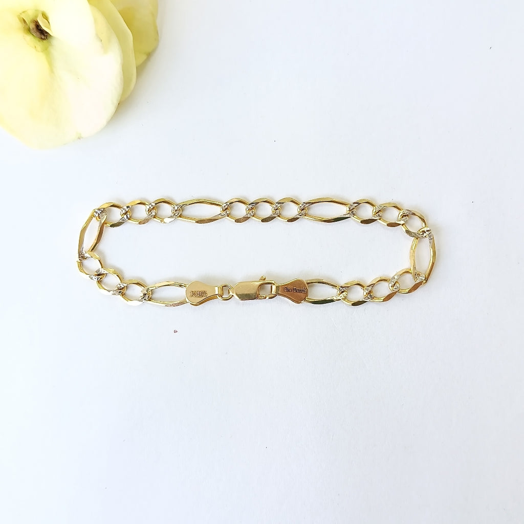 PULSERAS TEJIDO 3X1 ORO 14K 18 CM 5.9 GR (NUEVO)