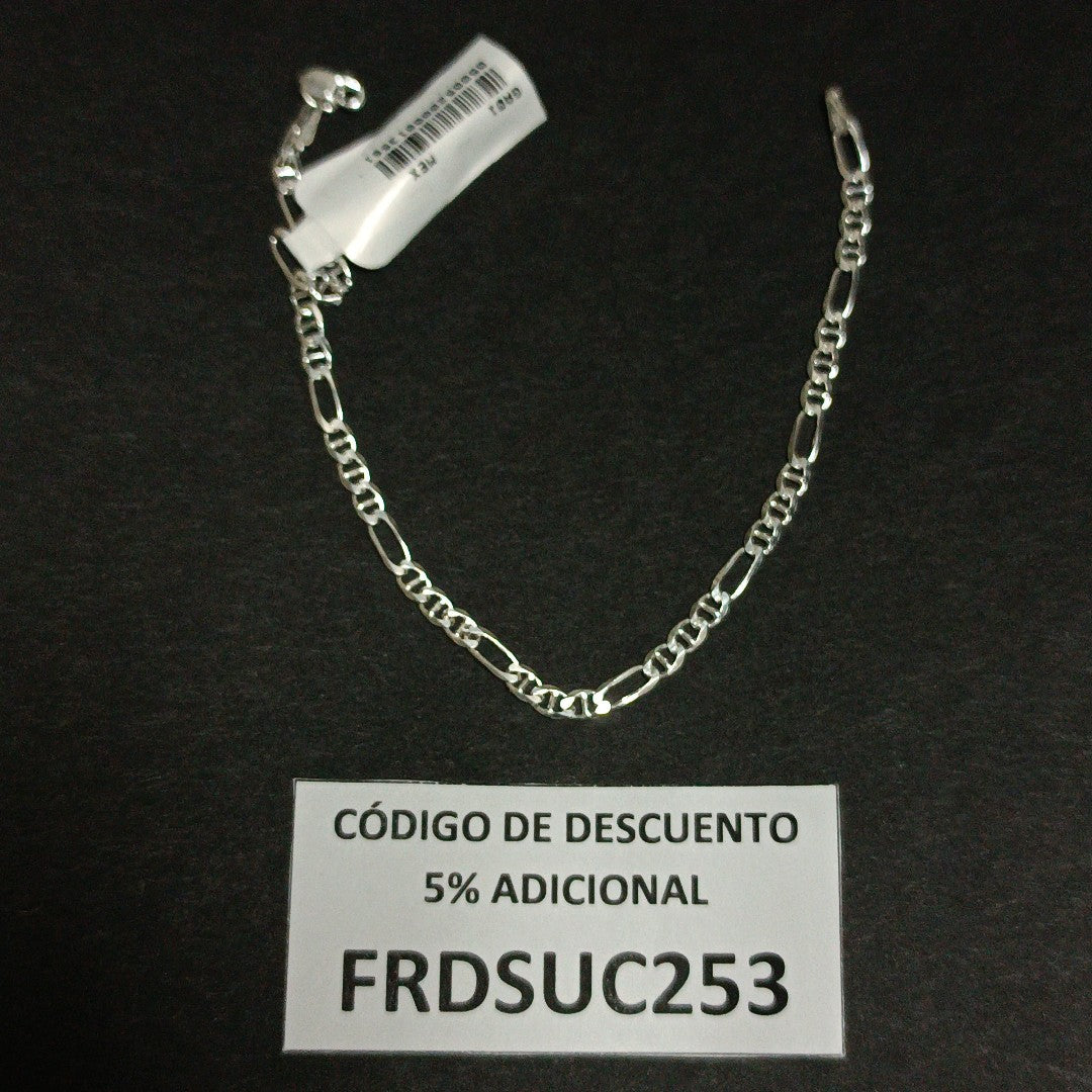 PULSERA TEJIDO 3X1 PLATA .925 16 CM 2.8 GR (NUEVO)