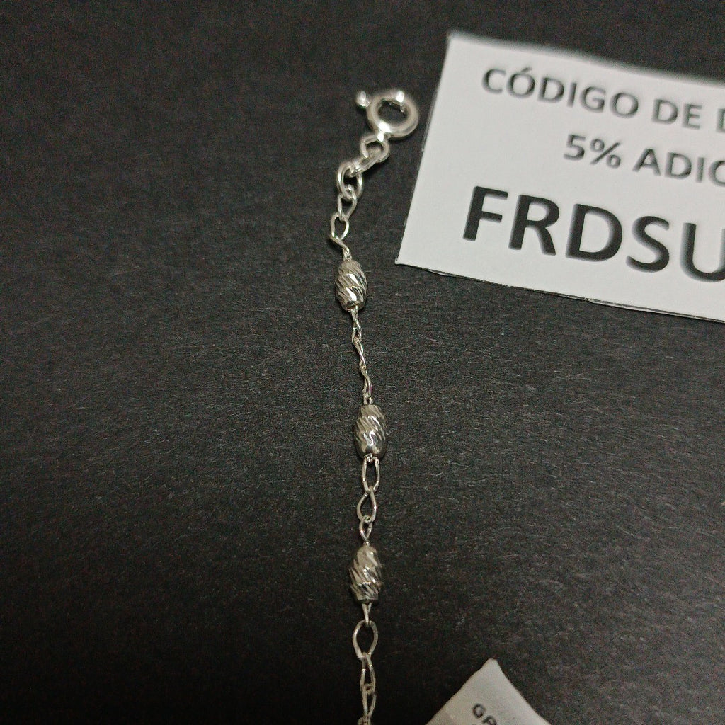 PULSERA TEJIDO CORAZON PLATA .925 18 CM 3.3 GR (NUEVO)