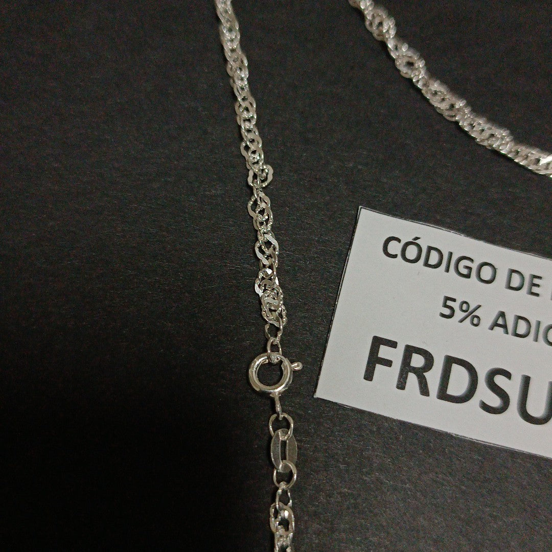 CADENA TEJIDO MEDIO TORZAL PLATA .925 55 CM 6.1 GR (NUEVO)