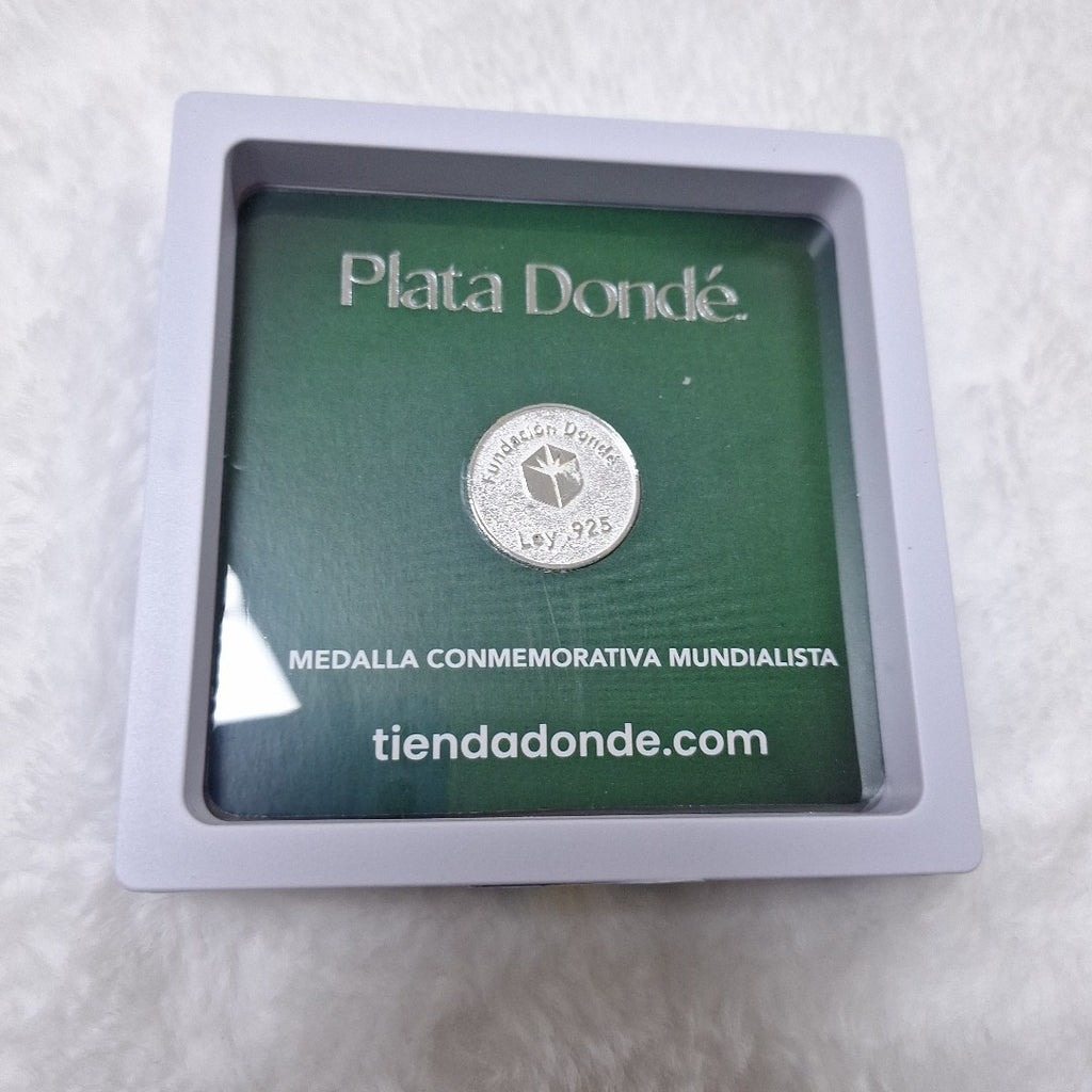 MEDALLA CONMEMORATIVA FRD FÚTBOL MOTIVO QUETZALCÓATL PLATA .925 11.9 GR (NUEVO)
