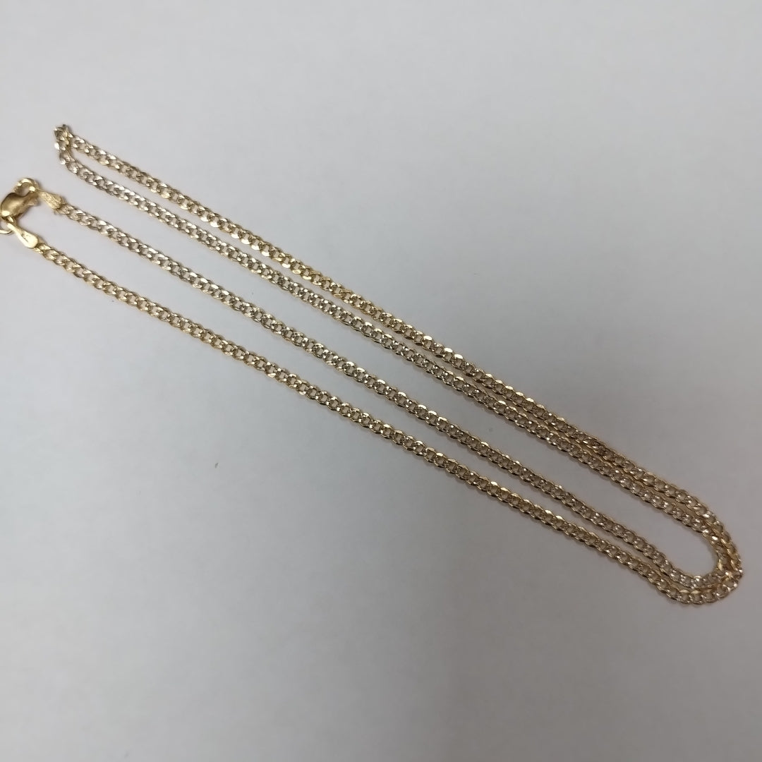 CADENAS BARBADA DIAMANTADA ORO 14K 55 CM 5.7 GR (NUEVO)