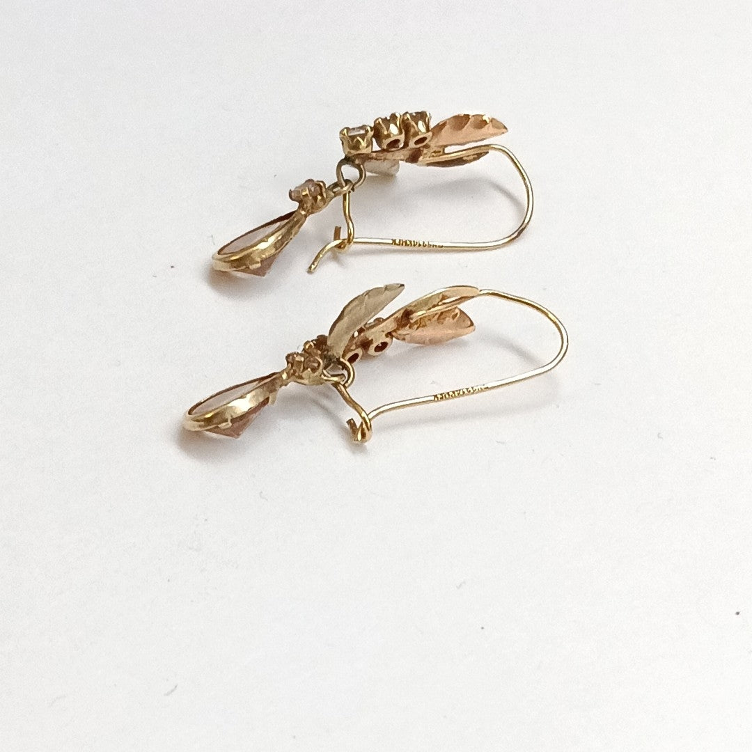 ARETES PAR ORO COMBINADO 14 K 1,90 GRMS (SEMINUEVO)