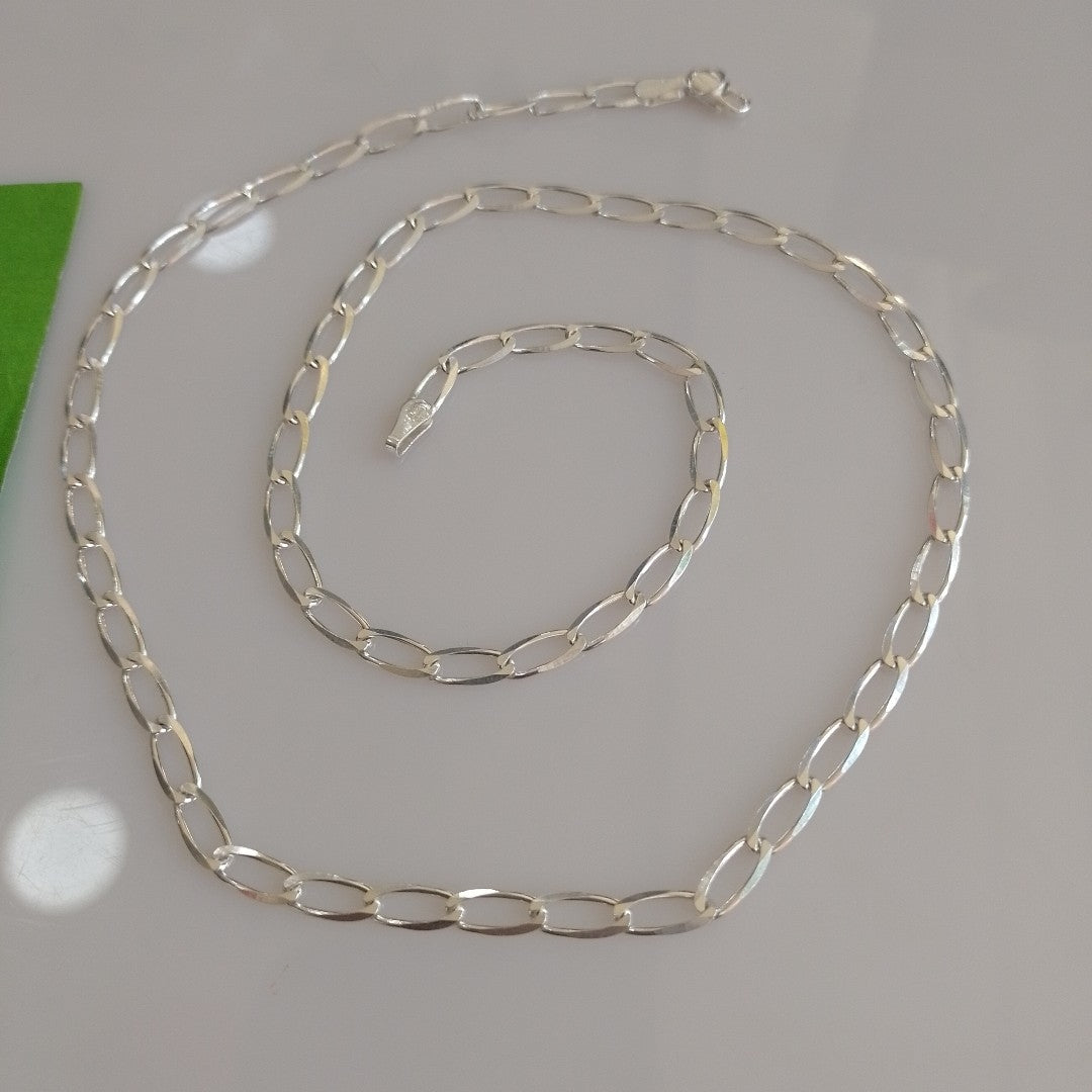 CADENA TEJIDO ESLABONES PLATA .925 55 CM 9.8 GR (NUEVO)