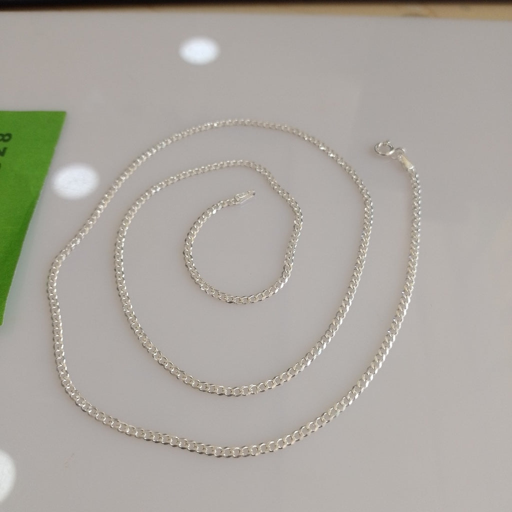 CADENA TEJIDO BARBADO PLATA .925 60 CM 5.7 GR (NUEVO)