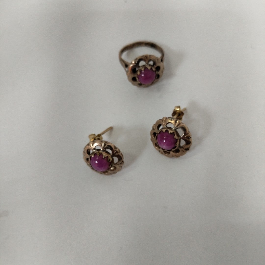 ANILLITO, ARETES PAR ORO 8 K 6.7 GRMS (SEMINUEVO)