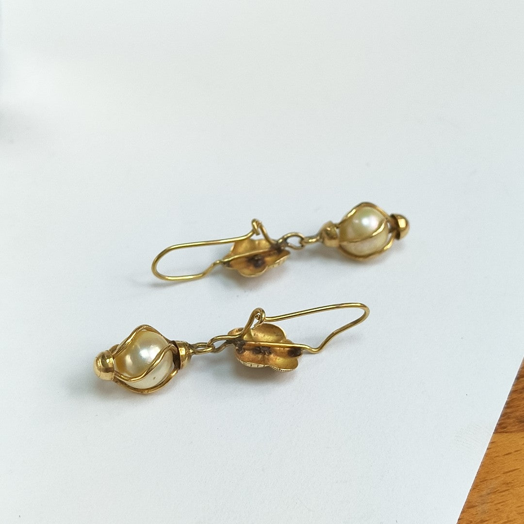 ARETES PAR ORO 14 K 3.9 GRMS (SEMINUEVO)