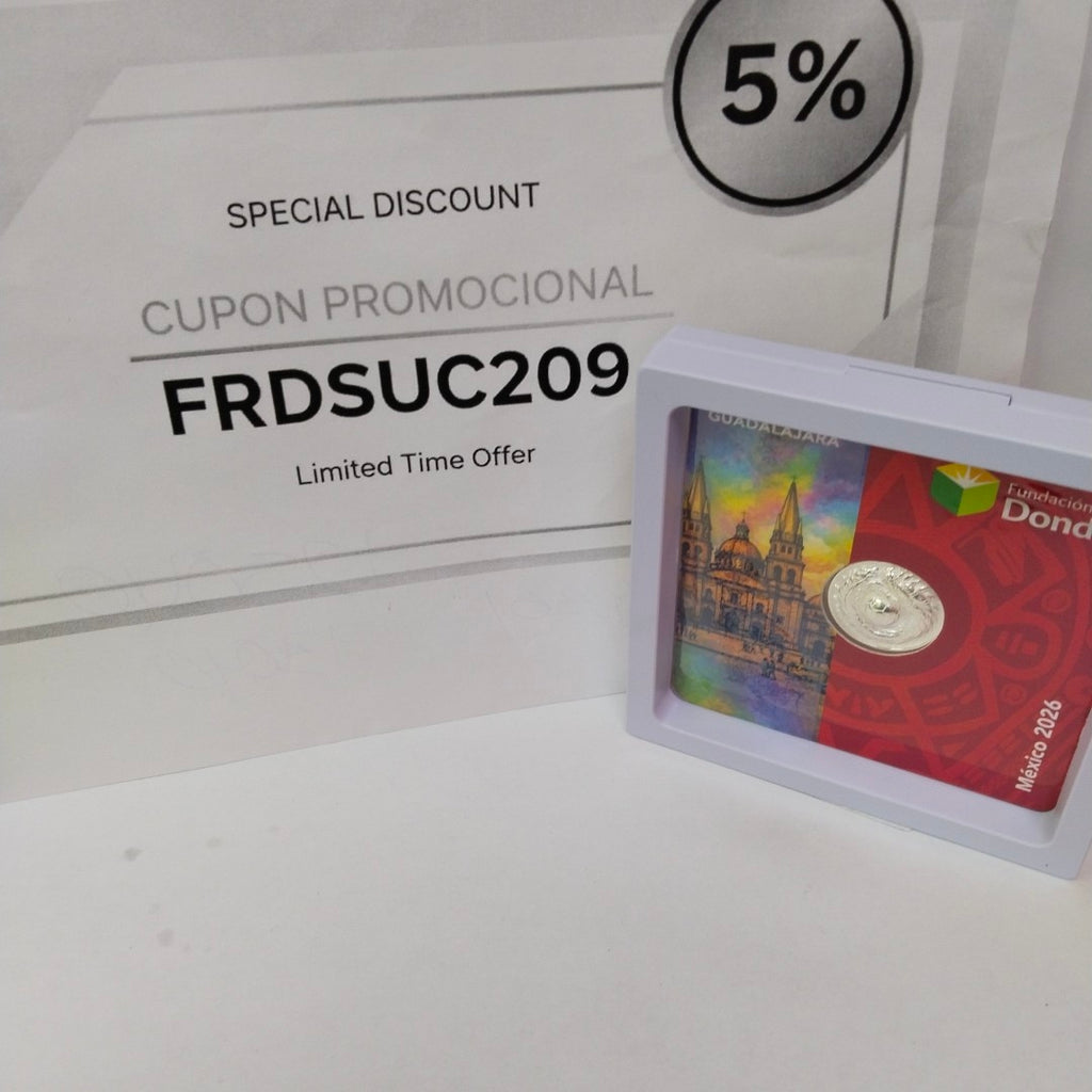MEDALLA CONMEMORATIVA FRD FÚTBOL MOTIVO QUETZALCÓATL PLATA .925 11.9 GR (NUEVO)