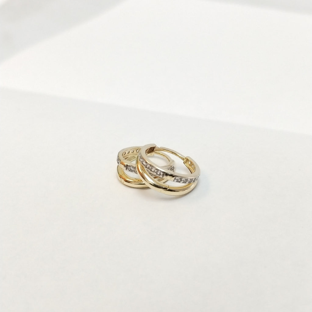 ARRACADAS PAR ORO COMBINADO 14 K 1.8 GRMS (SEMINUEVO)