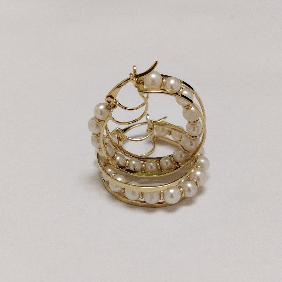 ARRACADAS PAR ORO 14 K 11.4 GRMS (SEMINUEVO)