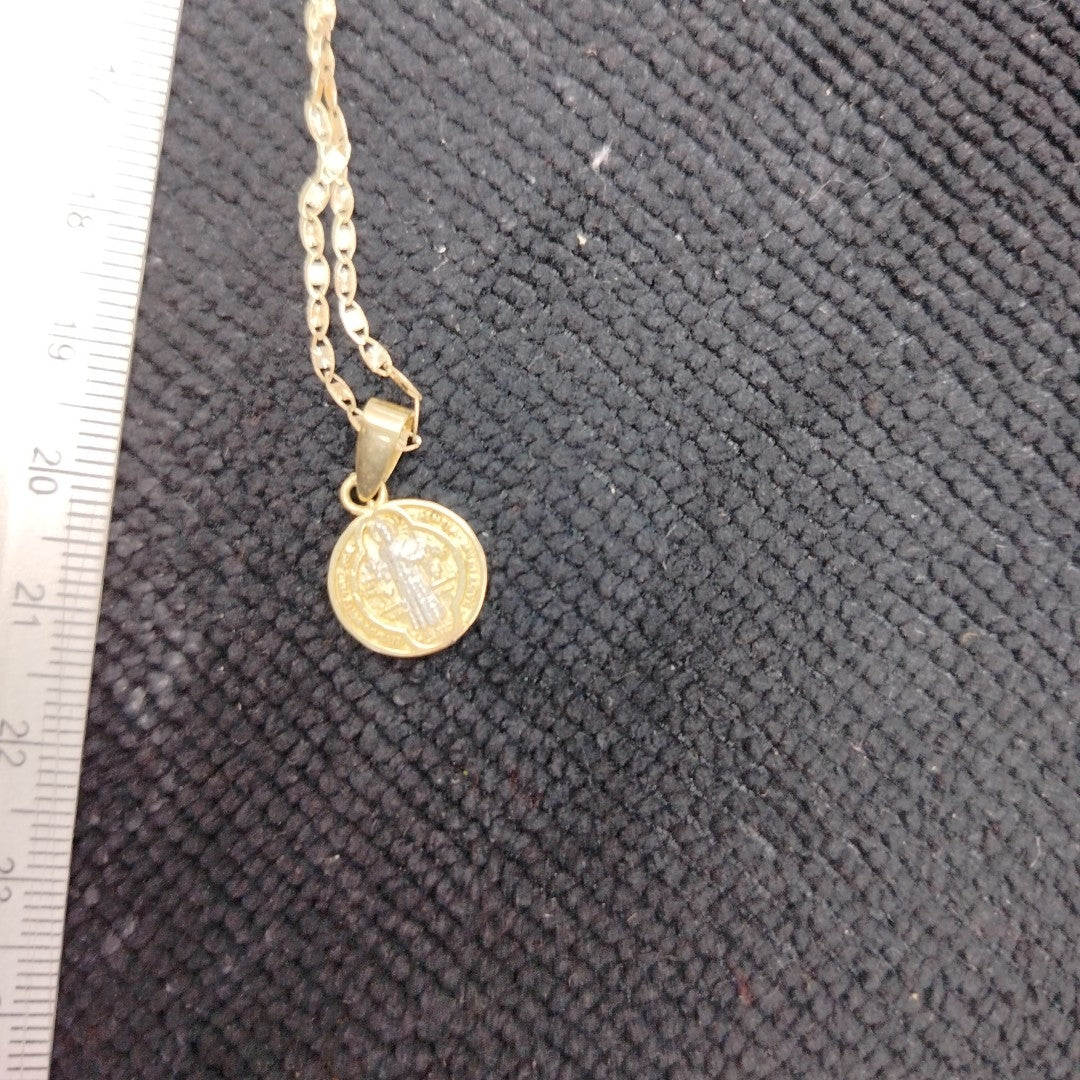 CADENA, DIJE ORO COMBINADO 10 K 2.6 GRMS (SEMINUEVO)