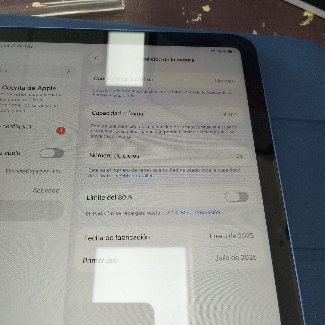 TABLETA APPLE IPAD A16 A3354 (2025) 256 GB 6 GB RAM (SEMINUEVO)