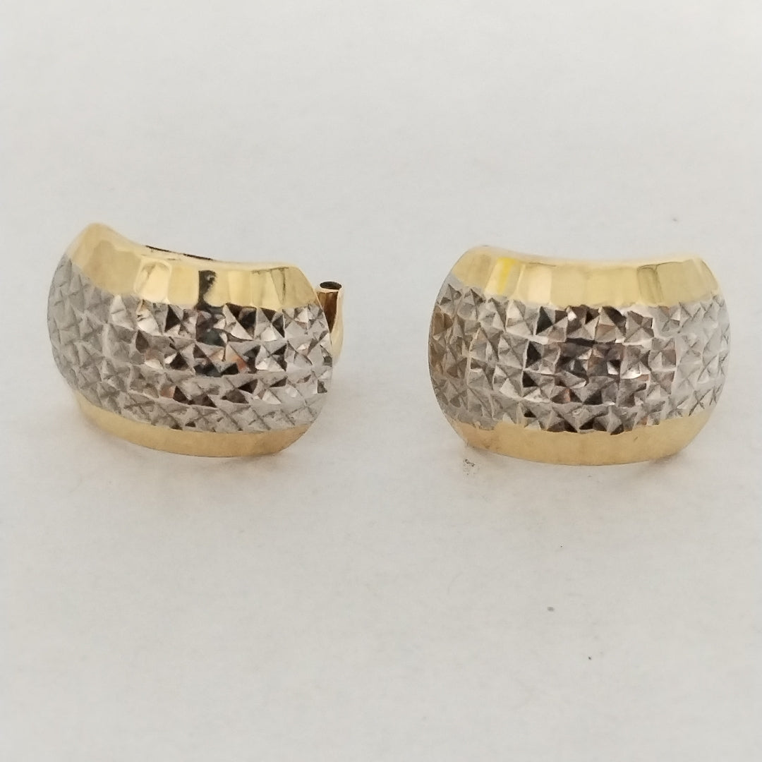 ARETES PAR ORO COMBINADO 14 K 2,70 GRMS (SEMINUEVO)