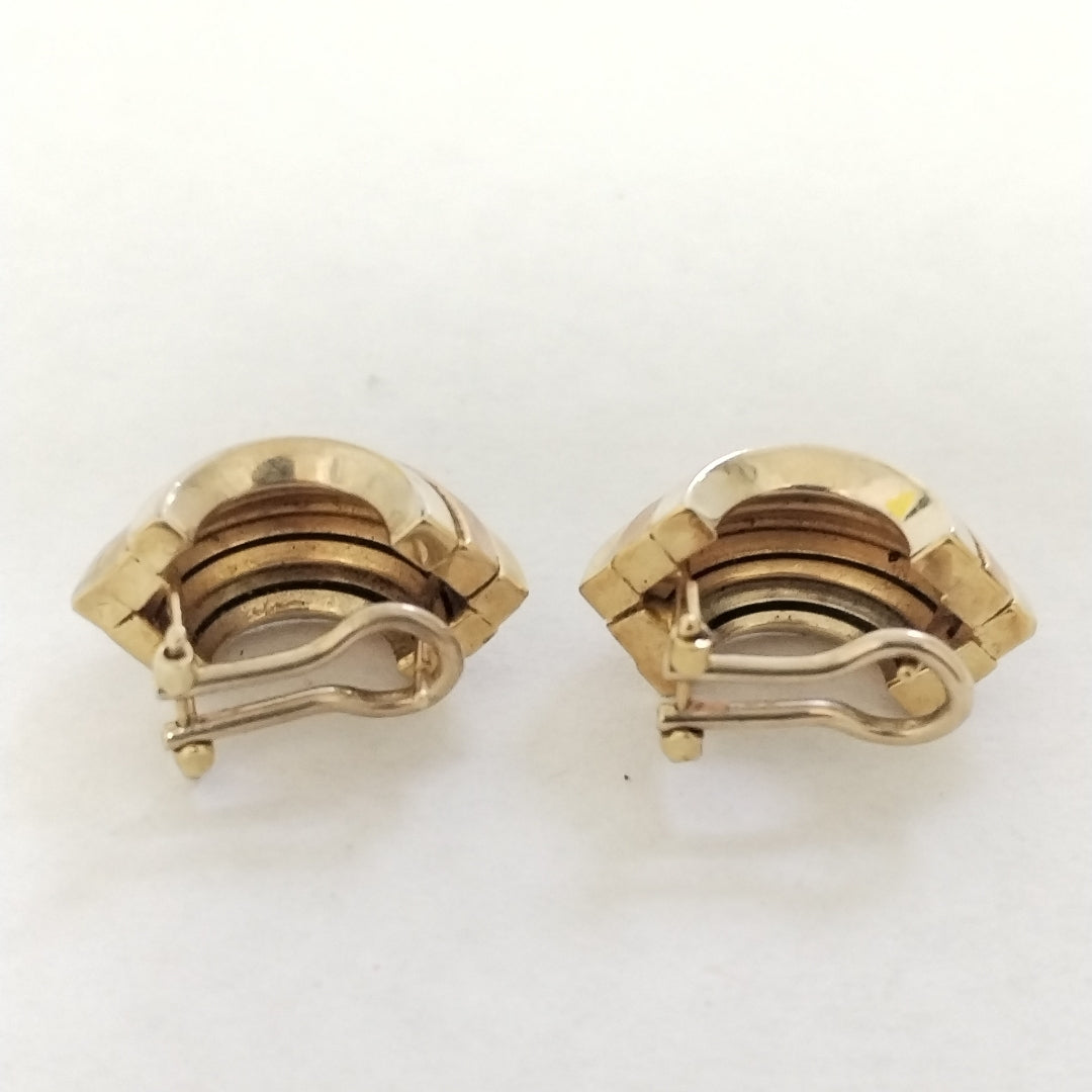 ARETES PAR ORO COMBINADO 14 K 6,50 GRMS (SEMINUEVO)