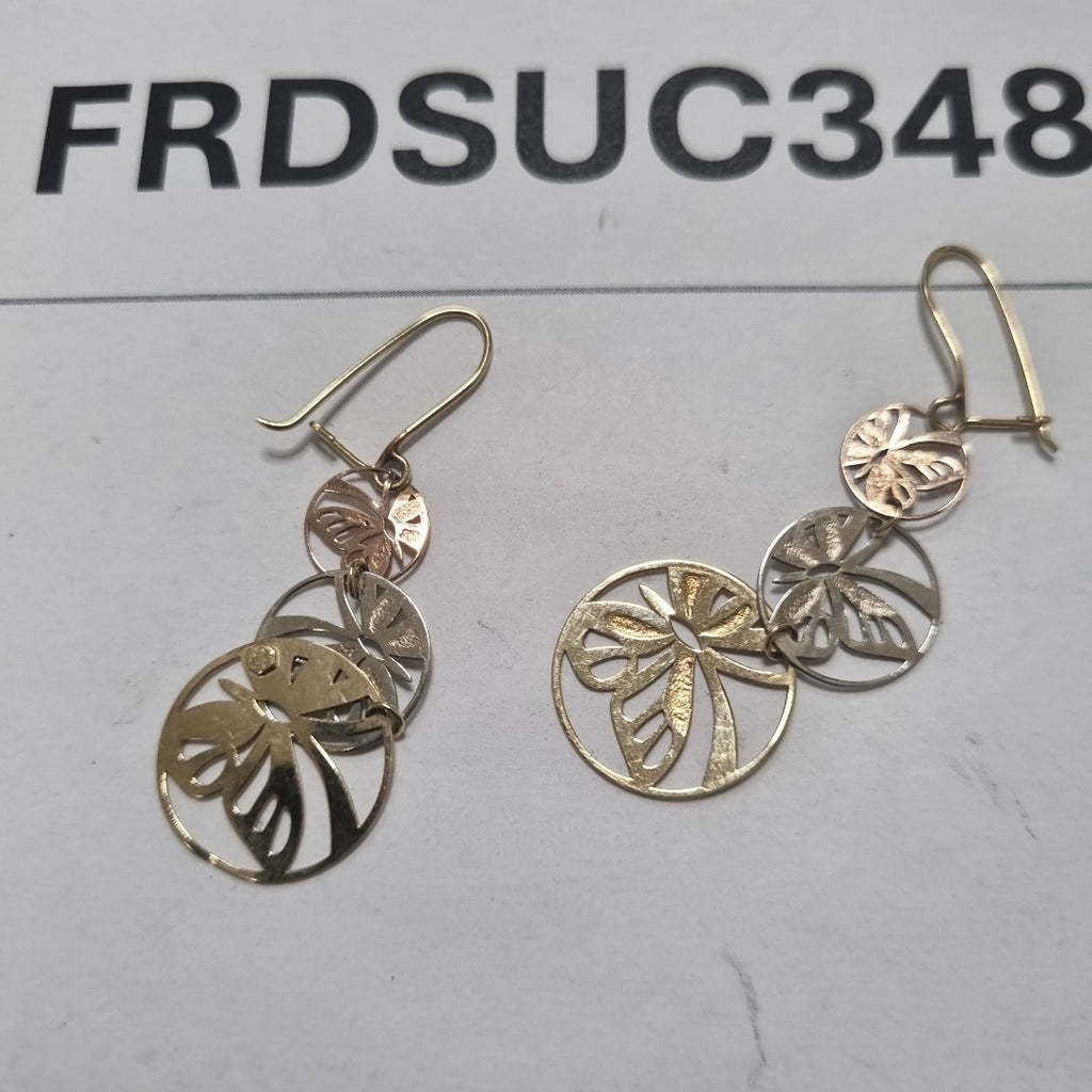 ARETES PAR ORO COMBINADO 14 K 2.7 GRMS (SEMINUEVO)