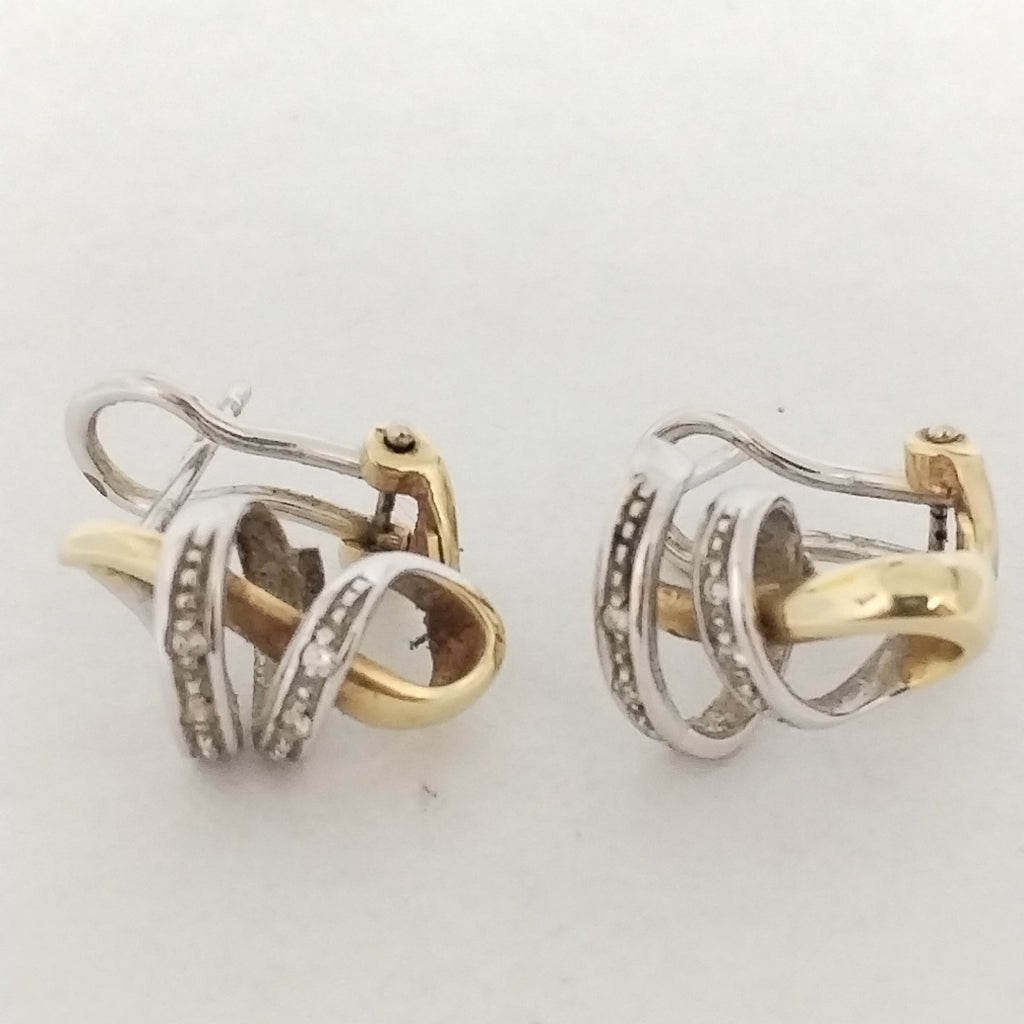 ARETES PAR ORO COMBINADO 14 K 6,10 GRMS (SEMINUEVO)