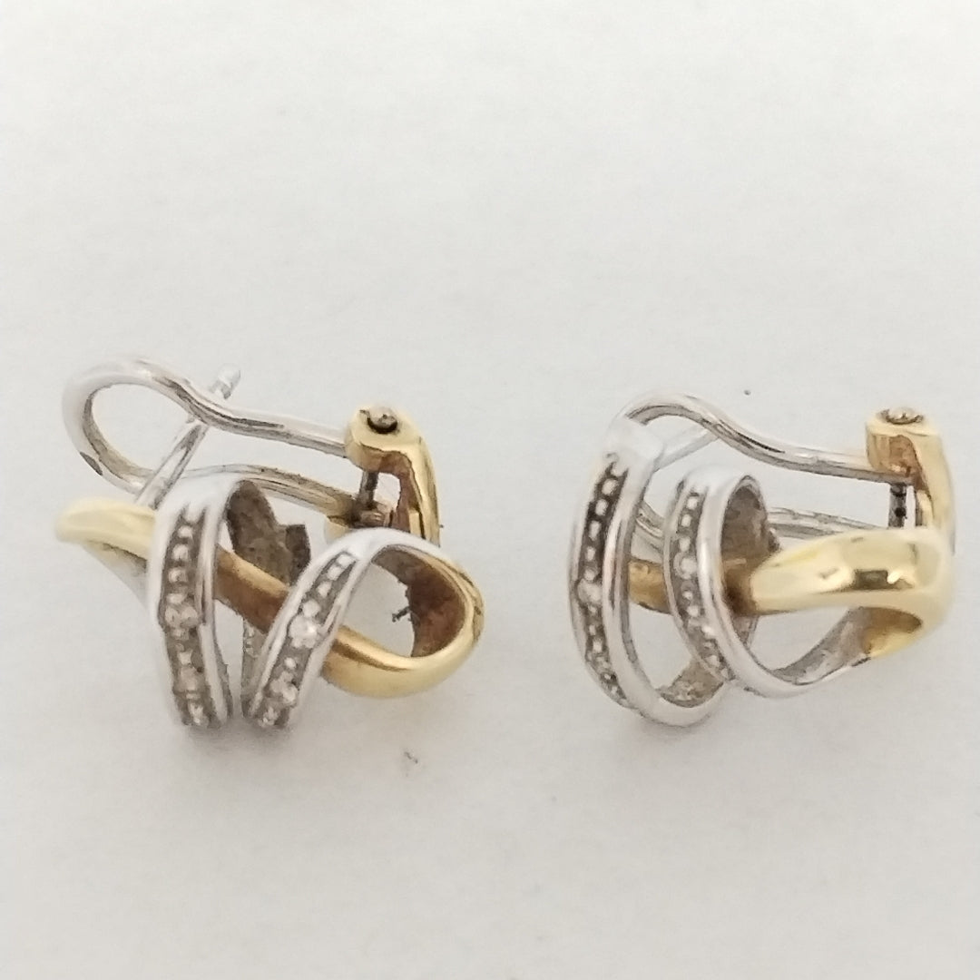 ARETES PAR ORO COMBINADO 14 K 6,10 GRMS (SEMINUEVO)