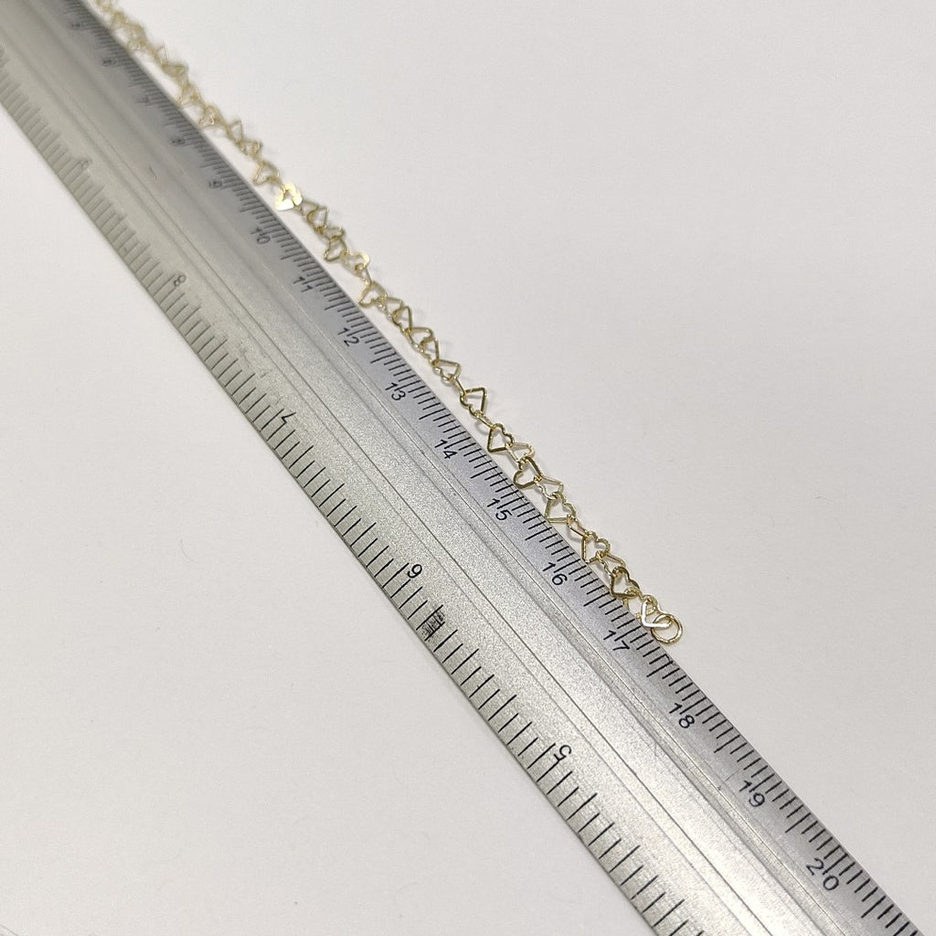 PULSERAS TEJIDO CORAZONES ORO 10K 18 CM 1 GR (NUEVO)