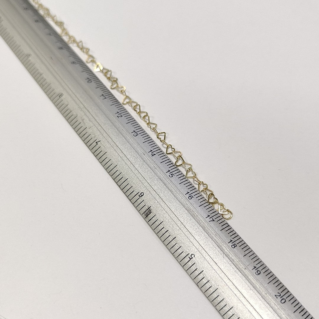 PULSERAS TEJIDO CORAZONES ORO 10K 18 CM 1 GR (NUEVO)